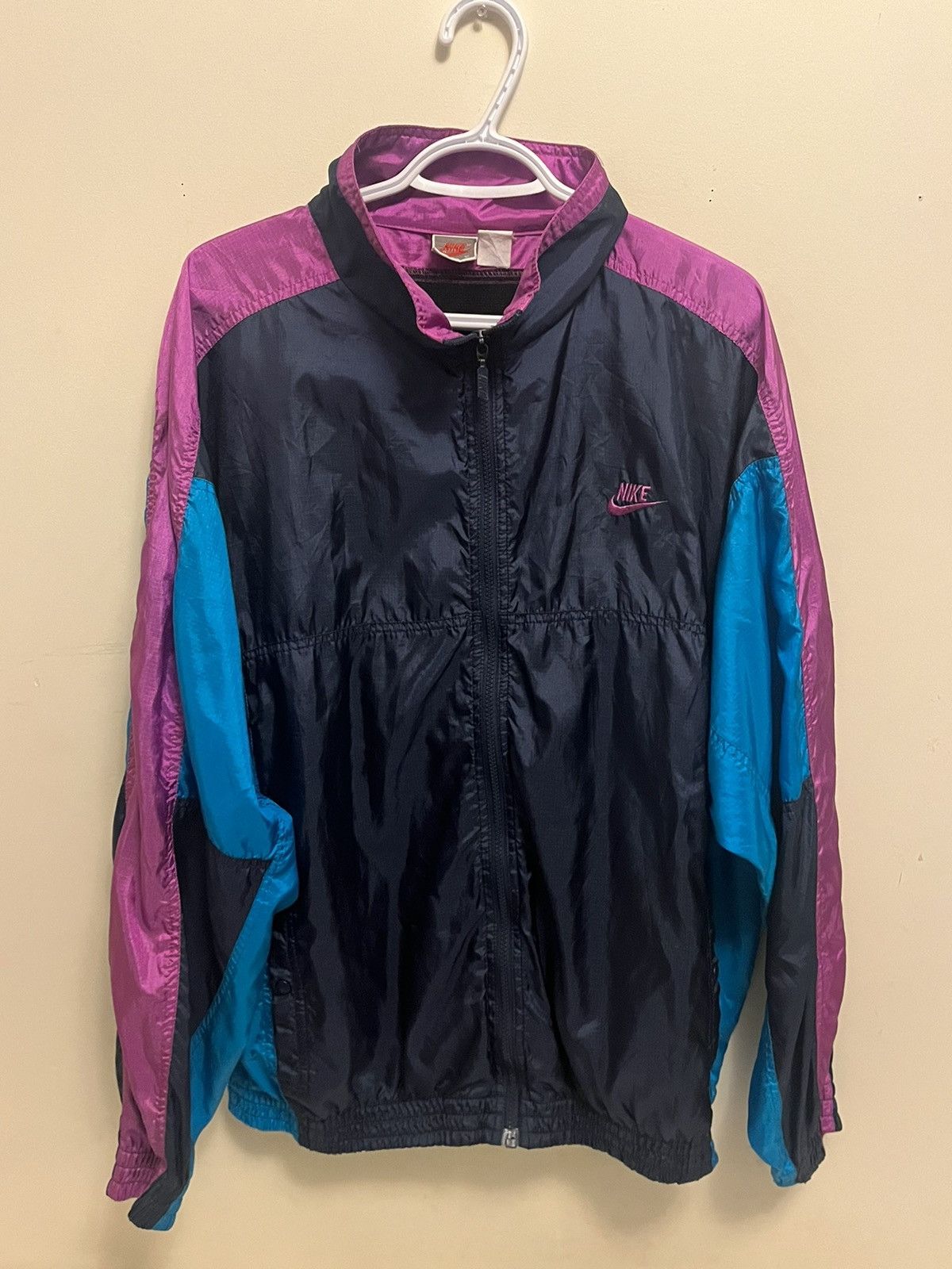 Nike Vintage Nike Windbreaker Grey Tag Grape Purple Size US XL / EU 56 / 4 - 1 Thumbnail