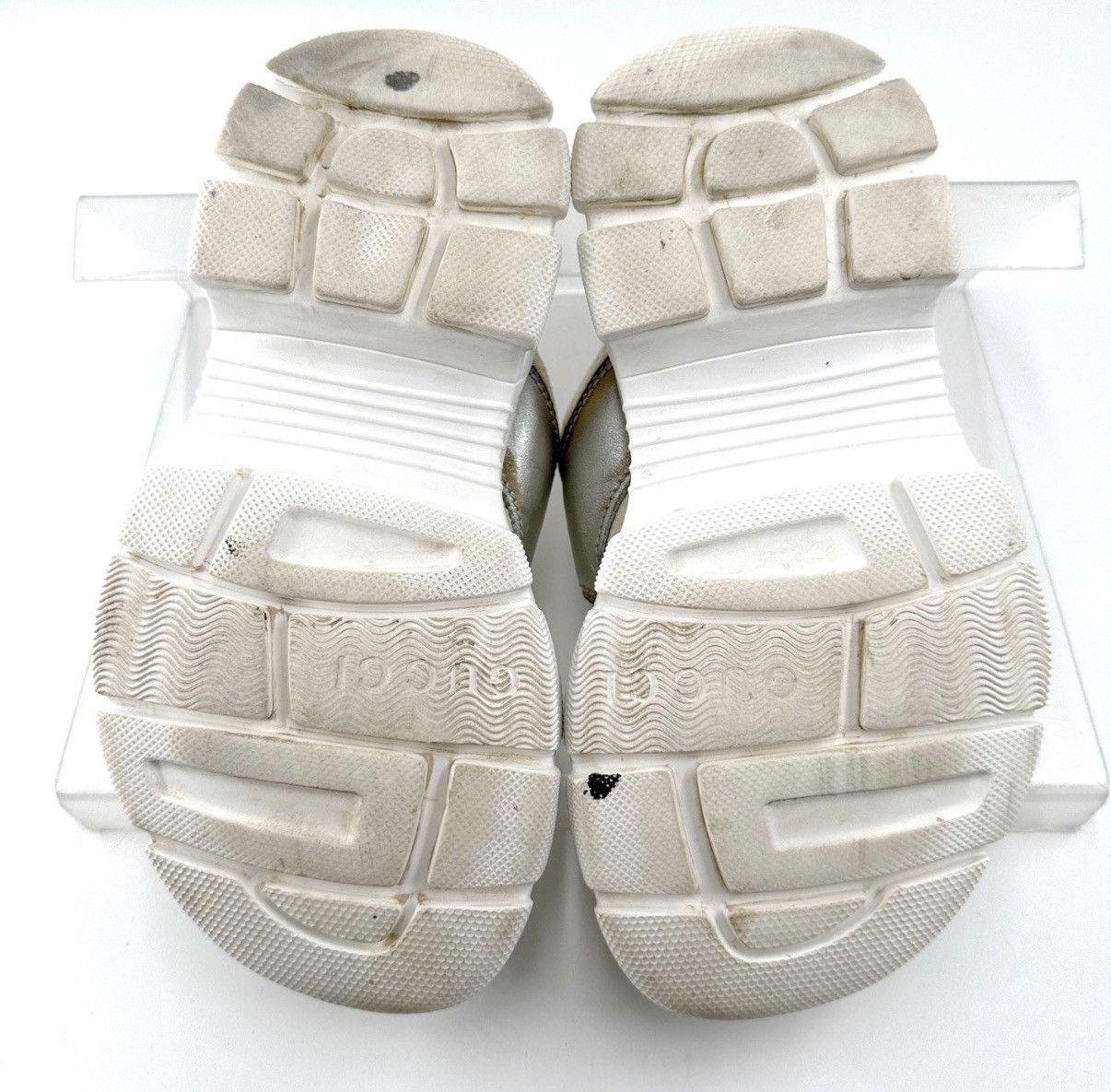 Gucci Gucci/Pure White Gold Buckle Platform Slide Sandals K12 Size US 6 / IT 36 - 3 Thumbnail
