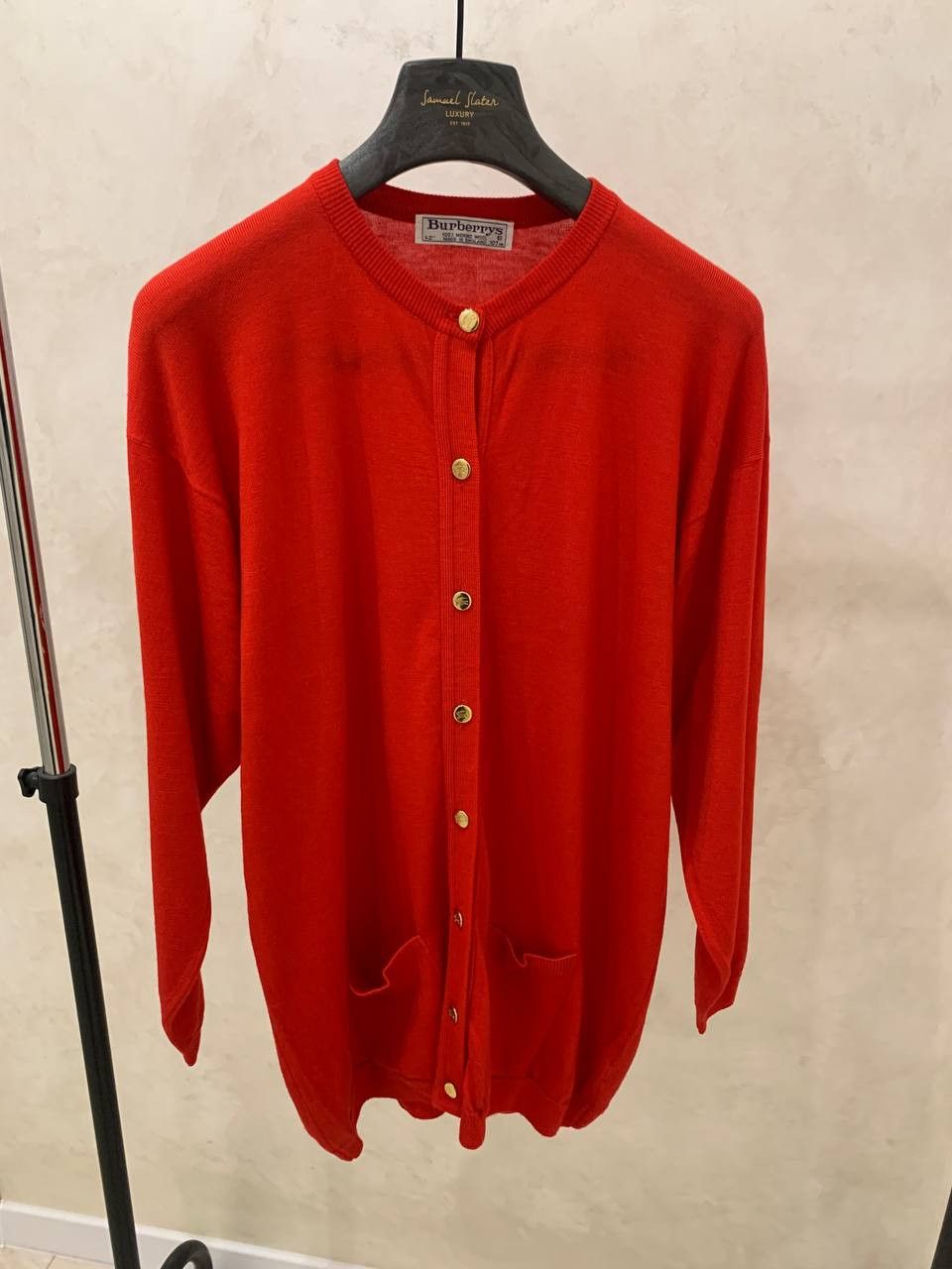 Burberry 🔥Burberry vintage wool red cardigan sweater Size XL / US 12-14 / IT 48-50 - 1 Thumbnail