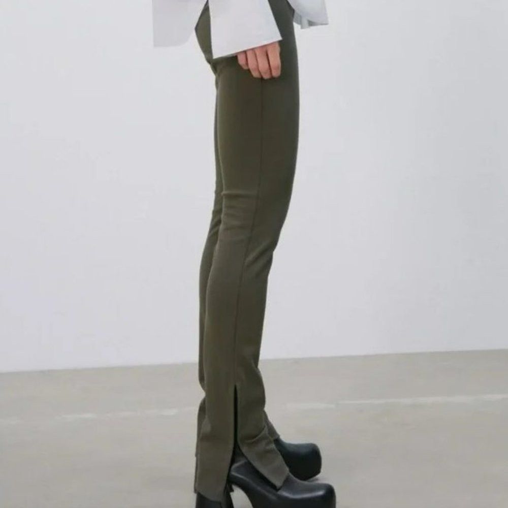 Zara NWT New Zara Grey Pants With Side Vents Size M Size 32" / US 10 / IT 46 - 1 Thumbnail