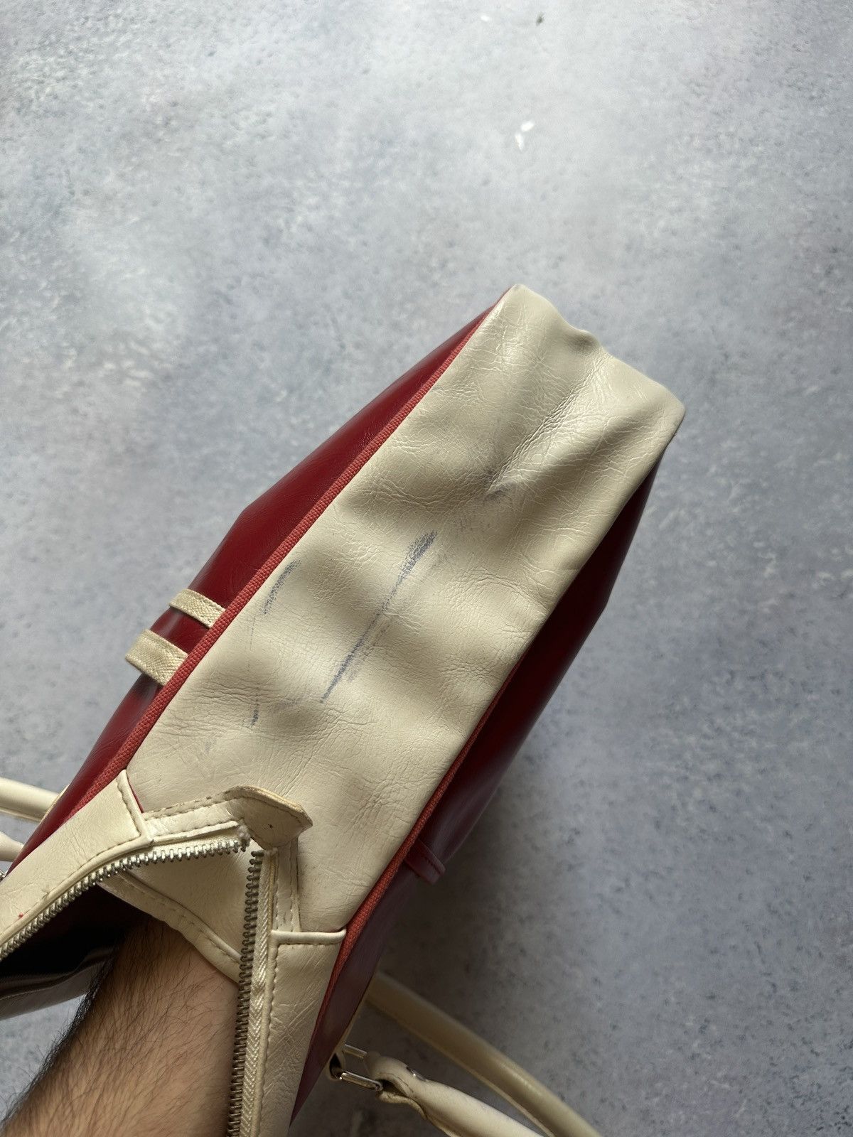 Fred Perry Fred Perry Red White Vintage Bowling Bag Y2K Mod Retro Size ONE SIZE - 8 Thumbnail