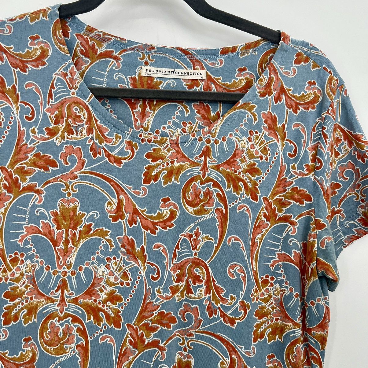 Other Peruvian Connection Pima Cotton Sleeve Floral Paisley Dress Size M / US 6-8 / IT 42-44 - 2 Thumbnail
