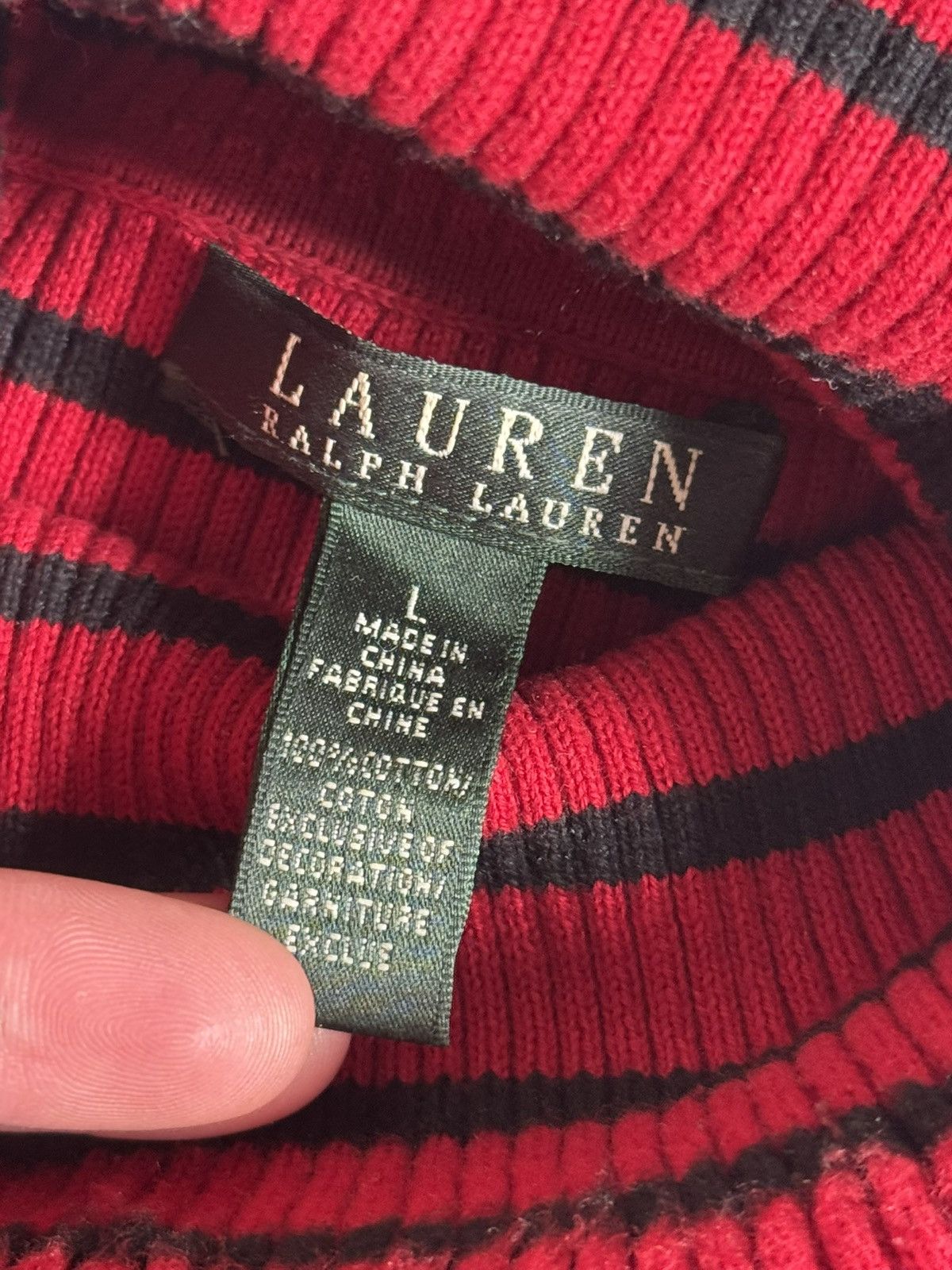 Lauren Ralph Lauren Lauren Ralph Lauren L/size striped turtleneck sweater Size L / US 10 / IT 46 - 5 Thumbnail