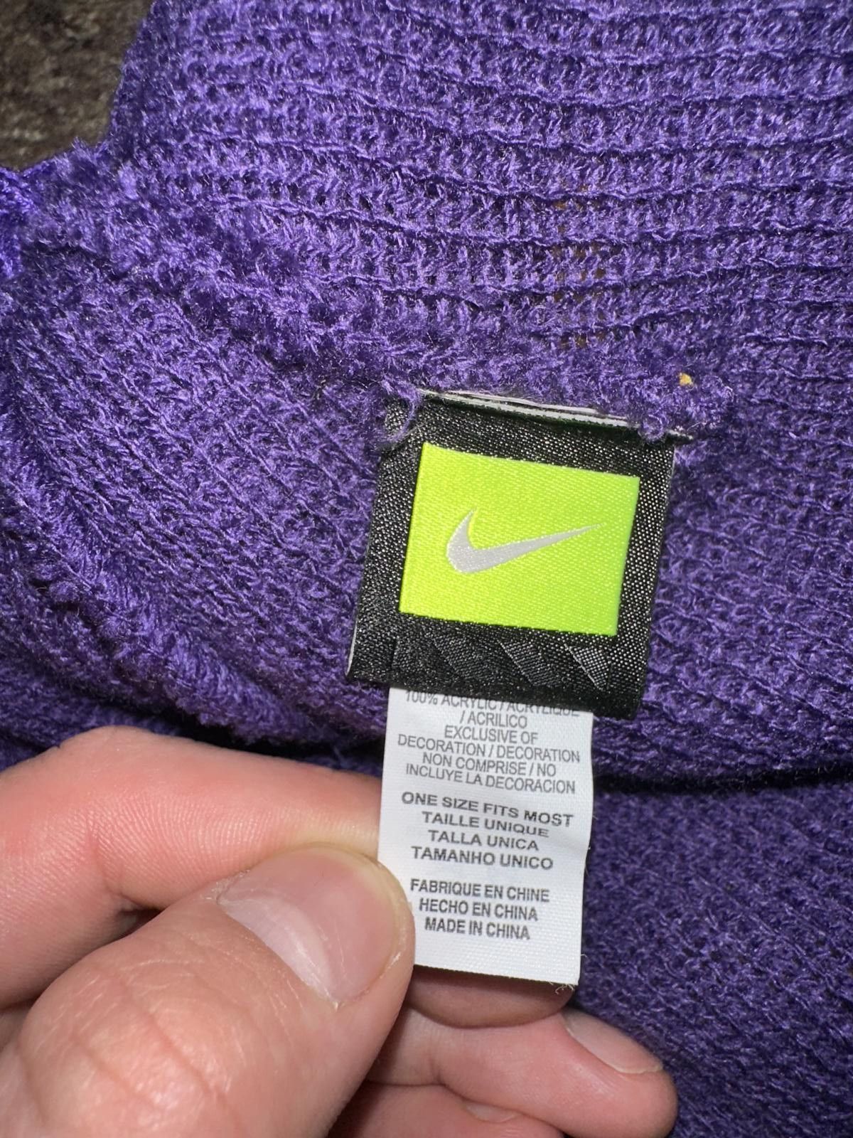 Nike Nike LSU Tigers Purple Sideline Logo Cuffed Knit Hat with Pom Sample Size ONE SIZE - 8 Thumbnail