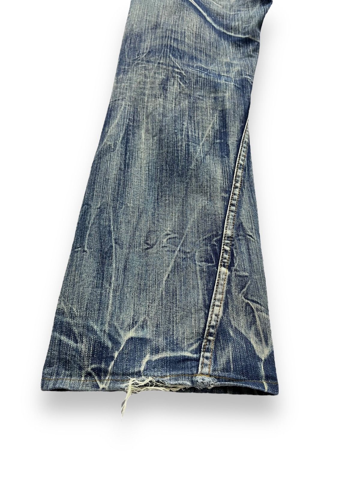 If Six Was Nine NYLAUS Punk Xantho Mud Wash Lightning Whiskered Flare Denim Size US 31 - 10 Thumbnail