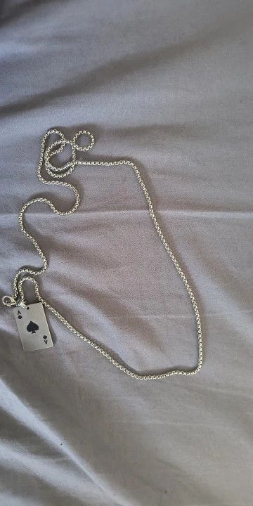 Vintage Stainless Steel Poker Card Ace of Spades Necklaces Size ONE SIZE - 3 Thumbnail