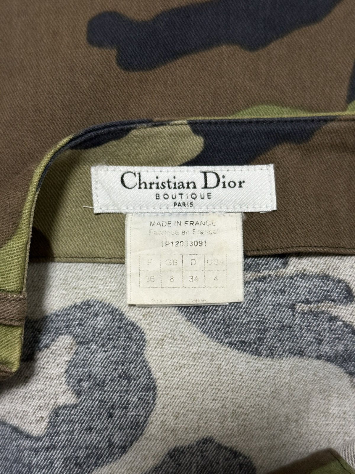 Dior CHRISTIAN DIOR S/S 2001 Camouflage Zip Up Maxi Skirt Size 26" / US 2 / IT 38 - 6 Thumbnail