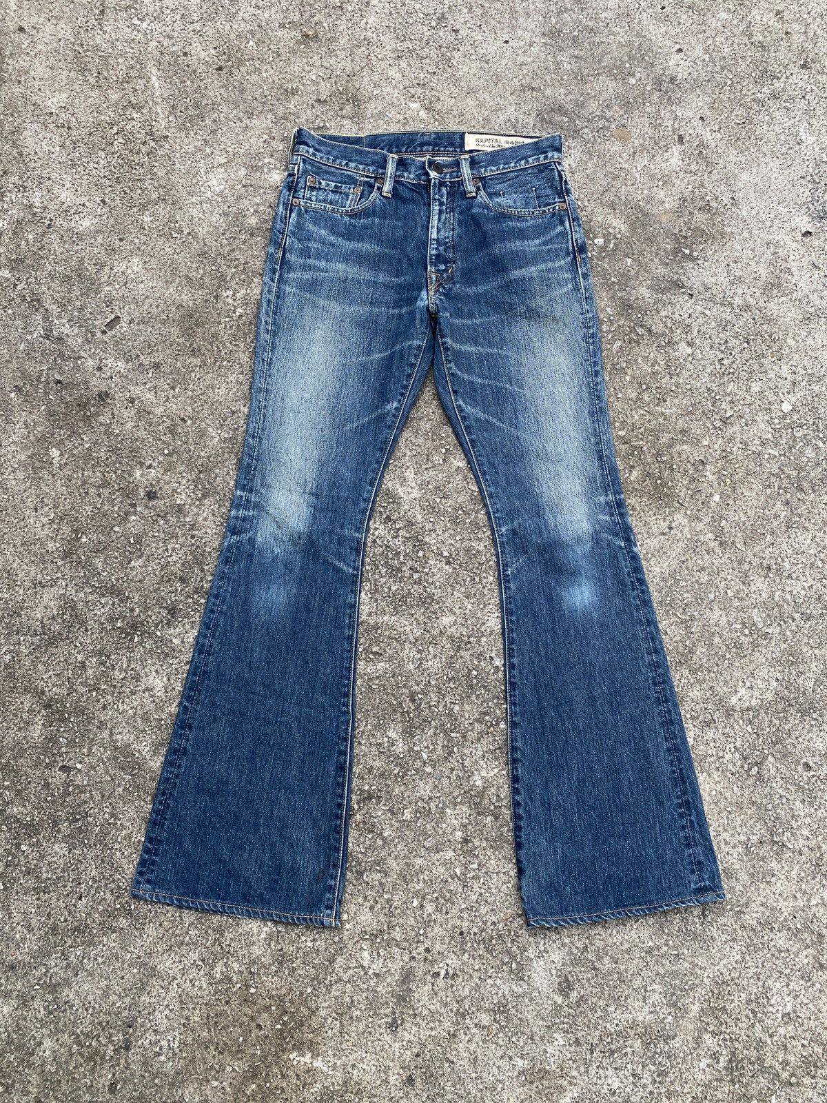 Japanese Brand × Kapital × Kapital Kountry Kapital Japan Flare Denim Blue Faded Design Size US 28 / EU 44 - 1 Thumbnail