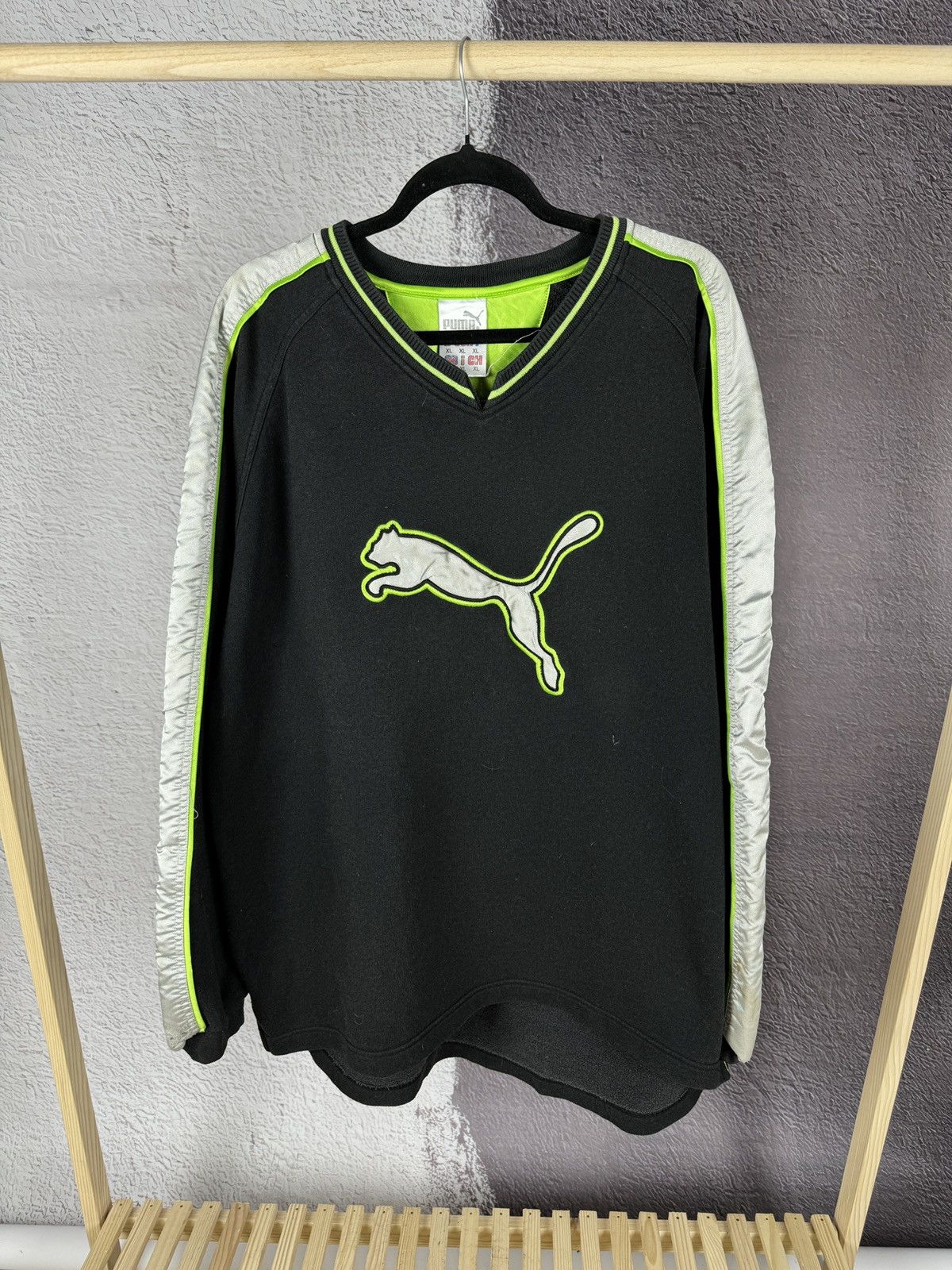 Puma Puma vintage 90s big logo stripes sweatshirt Size US XL / EU 56 / 4 - 1 Thumbnail
