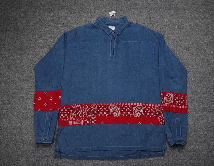 Visvim VISVIM KERCHEIF TUNIC Shirt in Blue- DMC Size US S / EU 44-46 / 1 - 1 Thumbnail