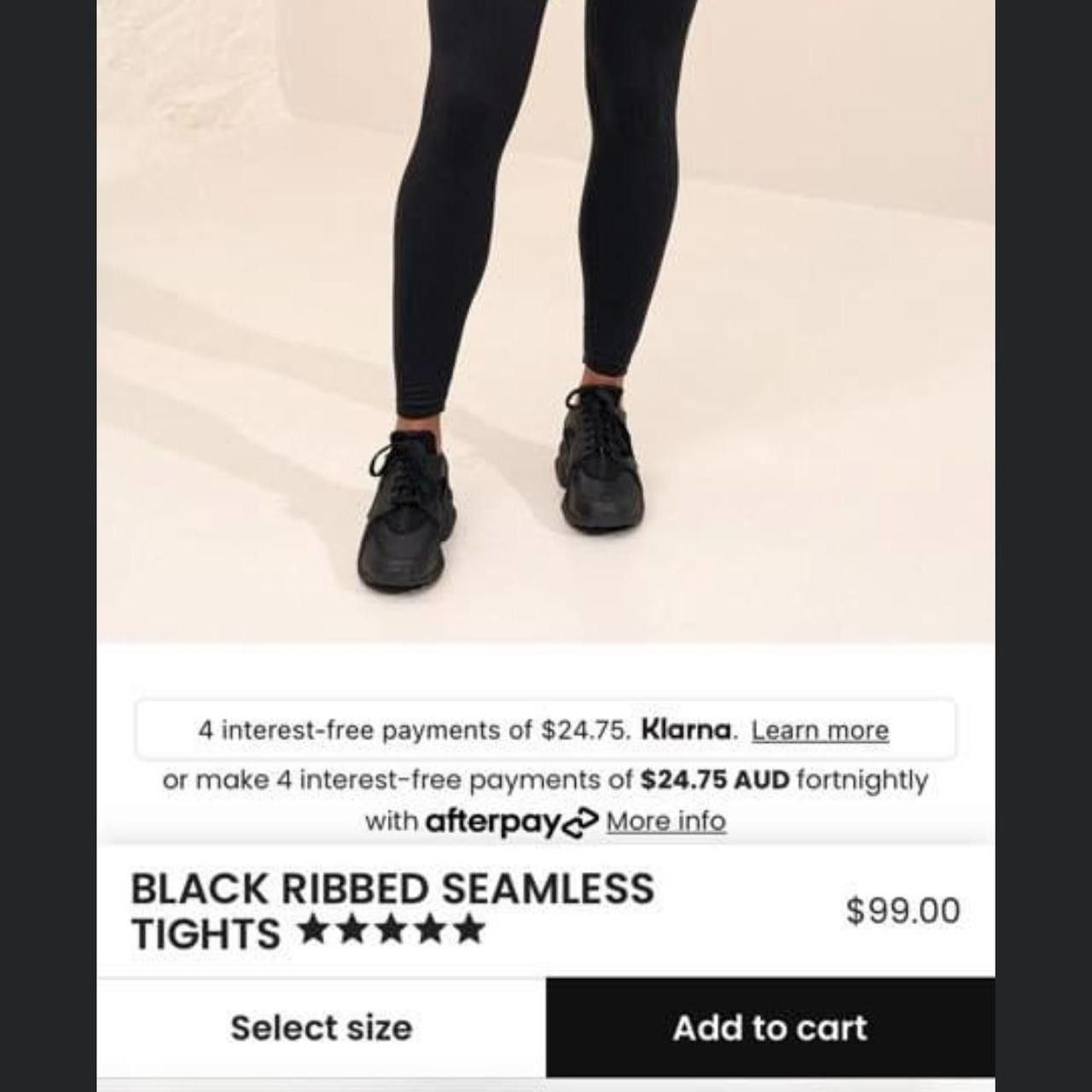 Other Womens AIM'N black ribbed seamless leggings high waisted Size 30" / US 8 / IT 44 - 1 Thumbnail