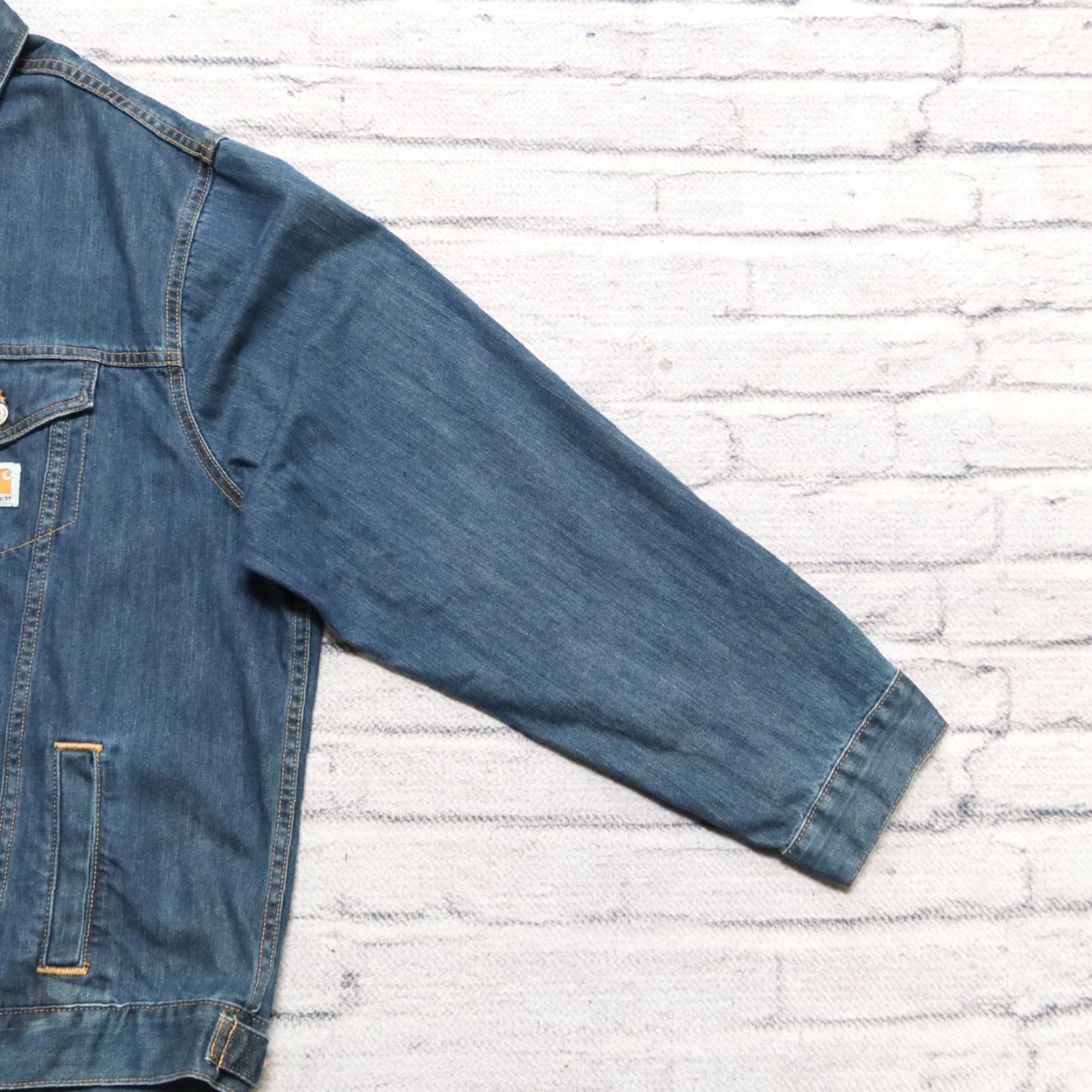 Carhartt VINTAGE Carhartt Denim Trucker Jean Jacket Size 3XL Medium Wash Men Shirt 90s Mens Size US 39 - 5 Thumbnail