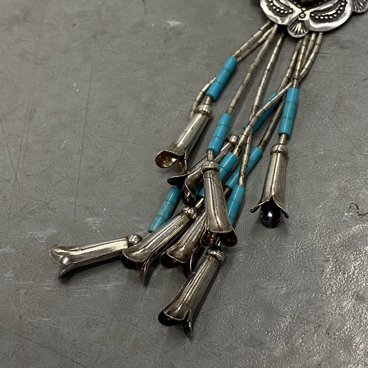 Kapital × Vintage Vtg Navajo Sterling Liquid Silver Heart Squash Blossom Size ONE SIZE - 4 Thumbnail