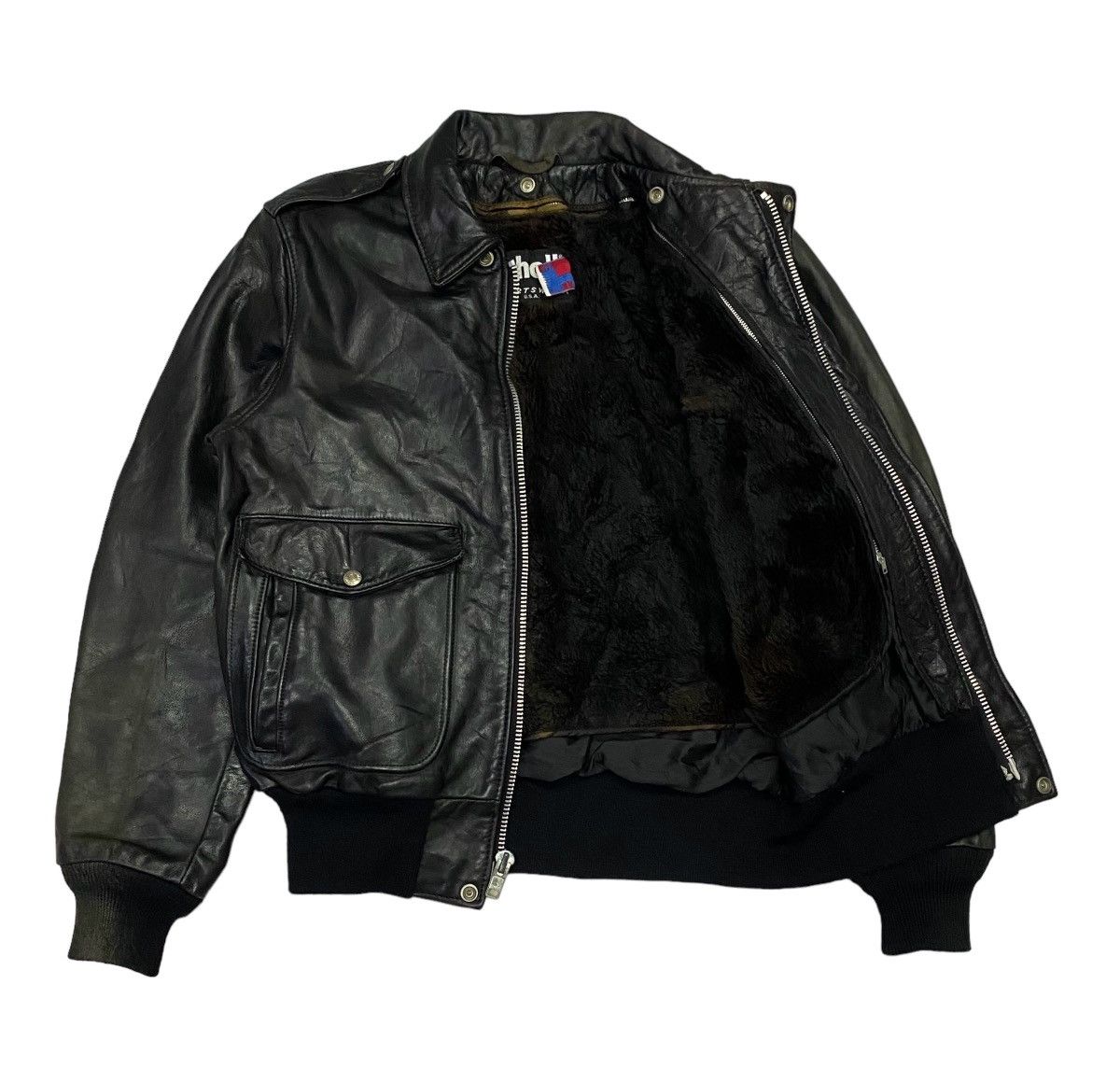 Schott Vintage Schott Leather A-2 Bomber Jacket Size US M / EU 48-50 / 2 - 24 Thumbnail
