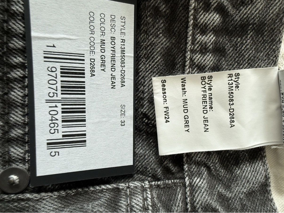 R13 R13 Boyfriend Jeans, Mud Grey Size US 33 - 7 Thumbnail