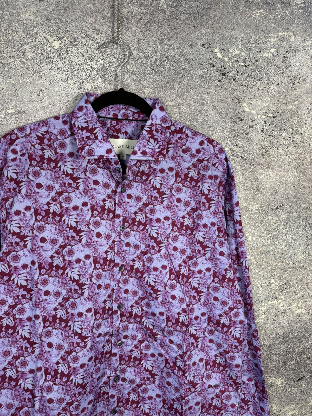 Vintage Blake Mill Original Designer Skulls & Roses Mens Shirt XL sz Size US XL / EU 56 / 4 - 3 Thumbnail
