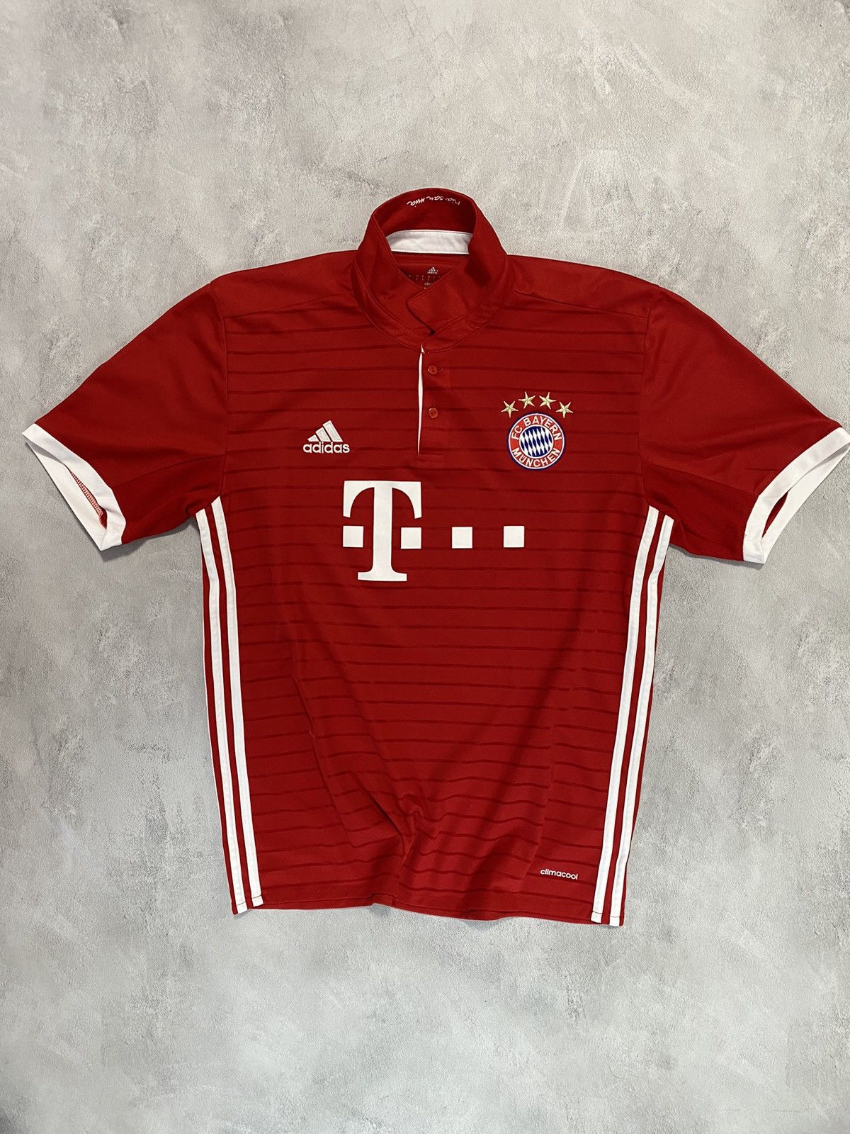 Vintage 💋 Vintage Polo Jersey Adidas FC Bayern Munchen Button Size US L / EU 52-54 / 3 - 1 Thumbnail