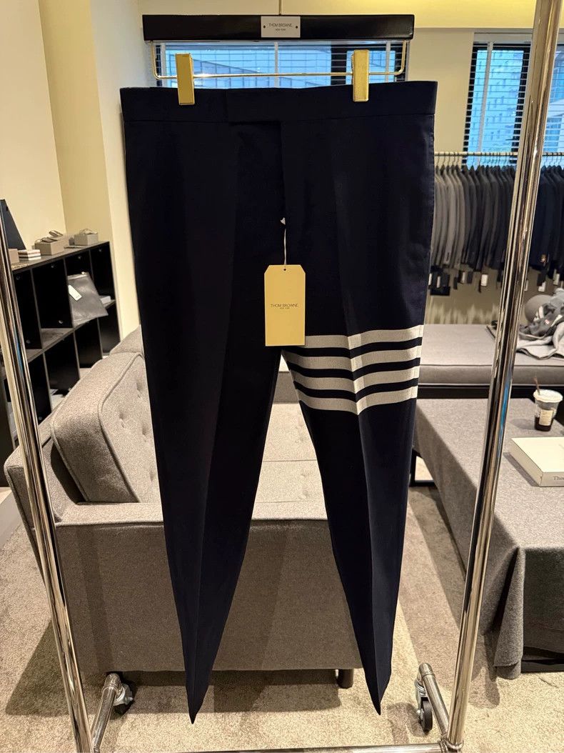 Thom Browne Thom Browne Size 2 Classic dark blue four-bar suit pants 2 Size US 29 - 1 Thumbnail
