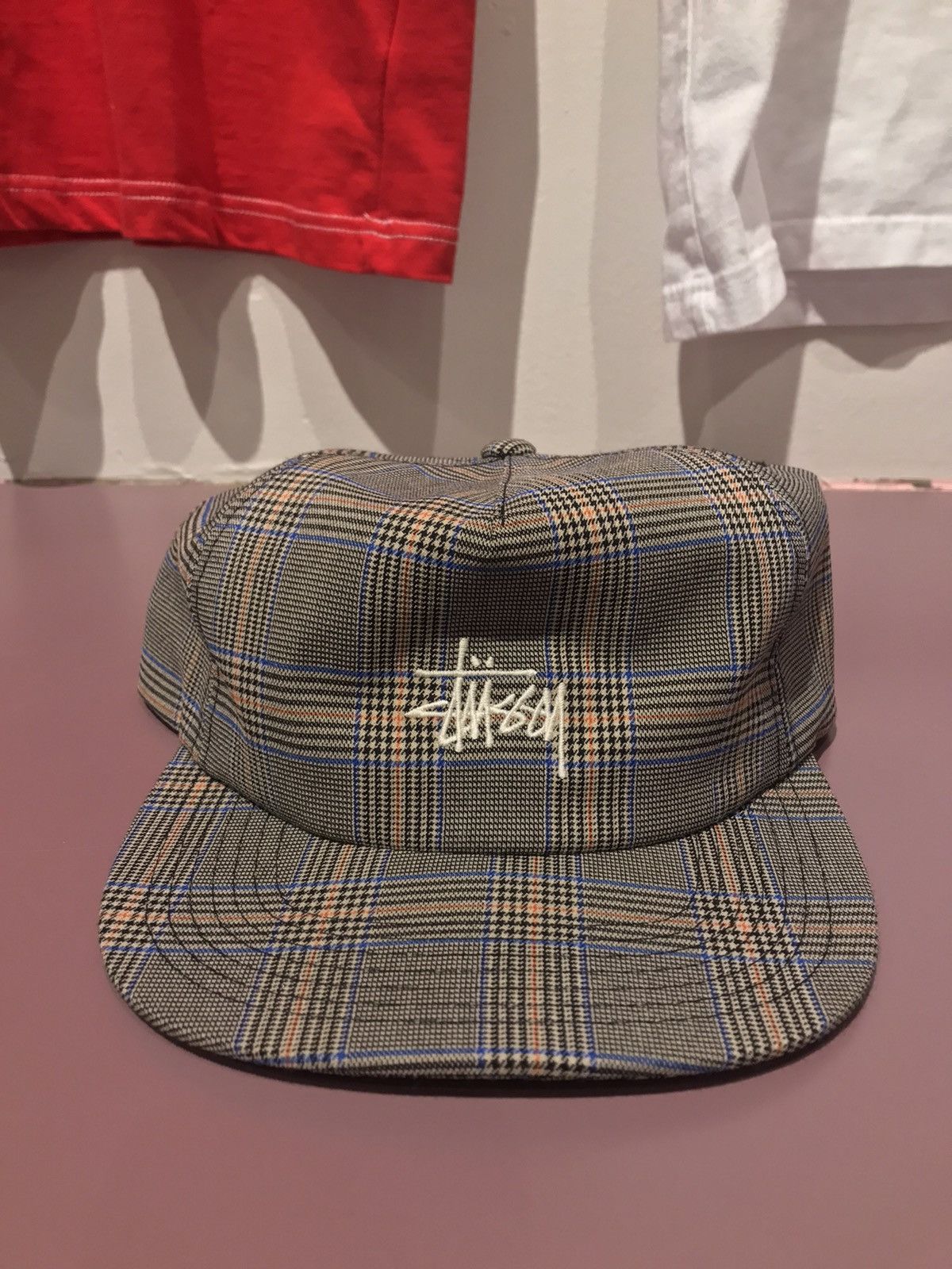 Streetwear × Stussy × Vintage Stussy glen plaid Burberry snapback hat ...