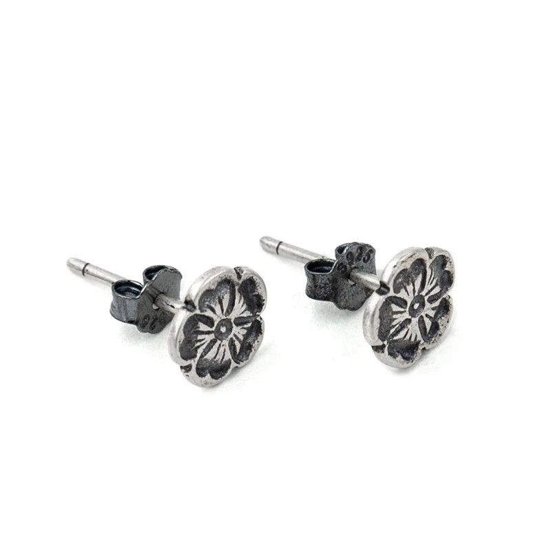 Jewelry Tiny Flower Stud Earrings 925 Sterling Silver Jewelry Gift Size ONE SIZE - 1 Thumbnail