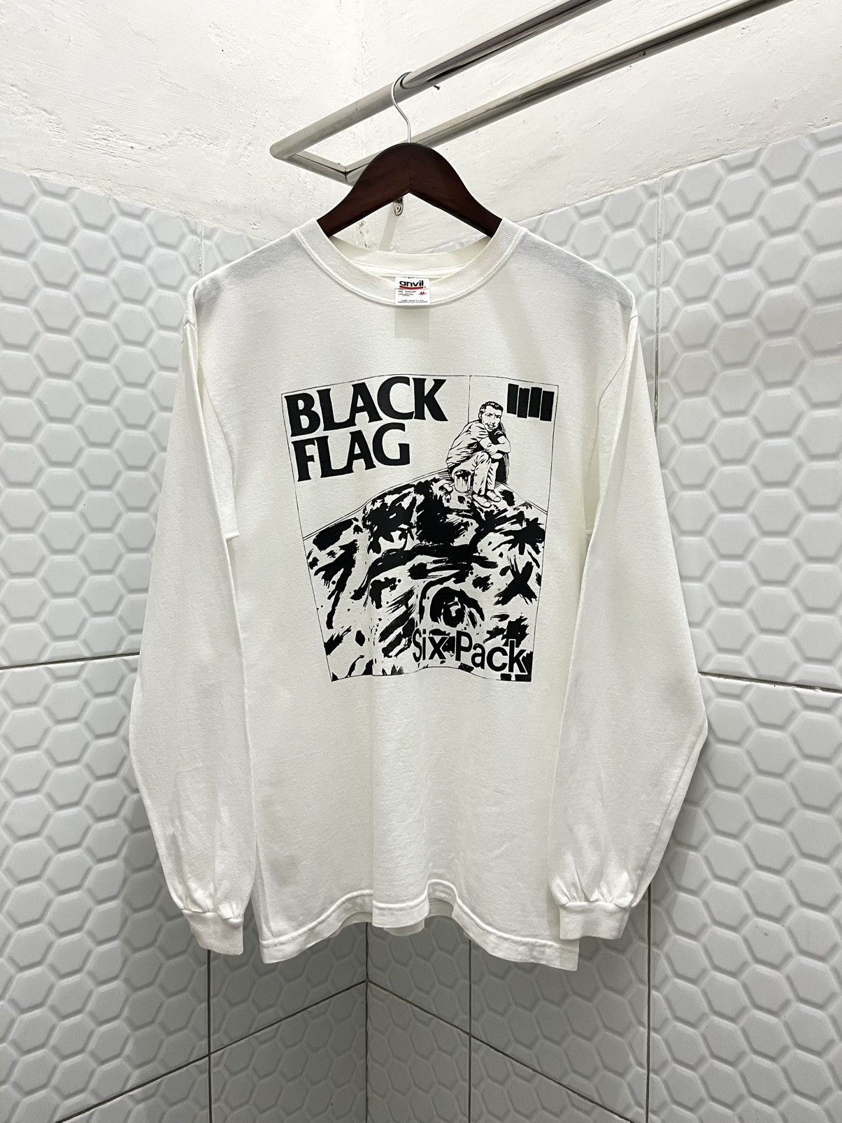 Band Tees *RARE Vintage Black Flag Longsleeve Size US M / EU 48-50 / 2 - 1 Thumbnail