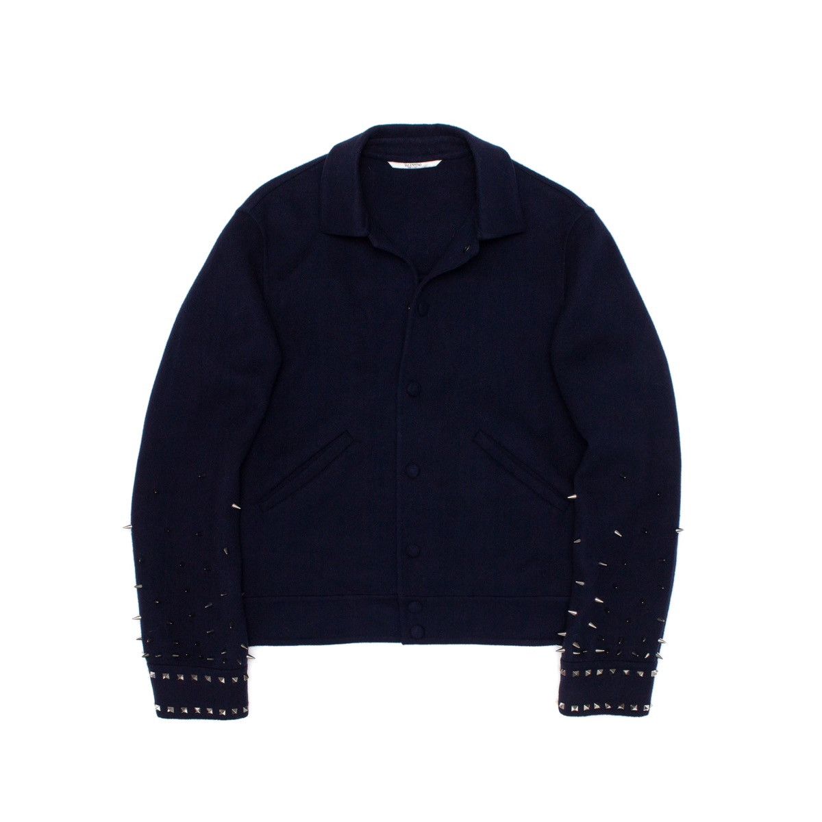 Valentino 2.5k$ VALENTINO Wool Spikes Studded Bomber Jacket Navy Size US S / EU 44-46 / 1 - 4 Thumbnail