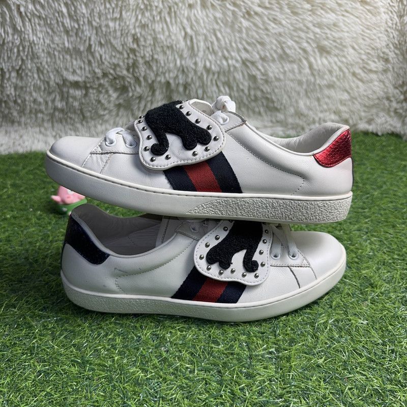 Gucci Gucci Fashionable White Sneaker with Leopard Design Size US 8 / EU 41 - 8 Thumbnail