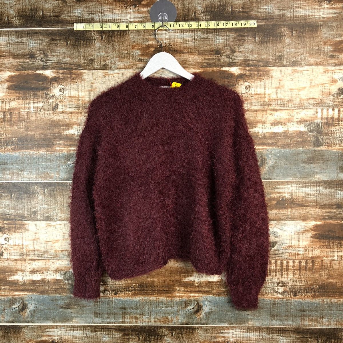 Homespun Knitwear × Japanese Brand DLL Hypen World Gallery Maroon Mohair Knitwear #C427 Size S / US 4 / IT 40 - 1 Thumbnail