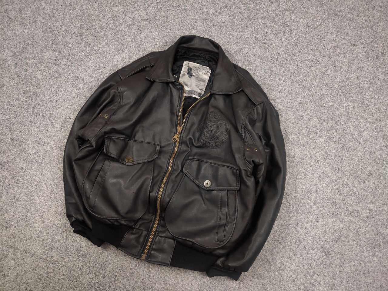 Vintage Vintage U.S Army Half Dollar Synthetic leather bomber jacket Size US M / EU 48-50 / 2 - 2 Thumbnail