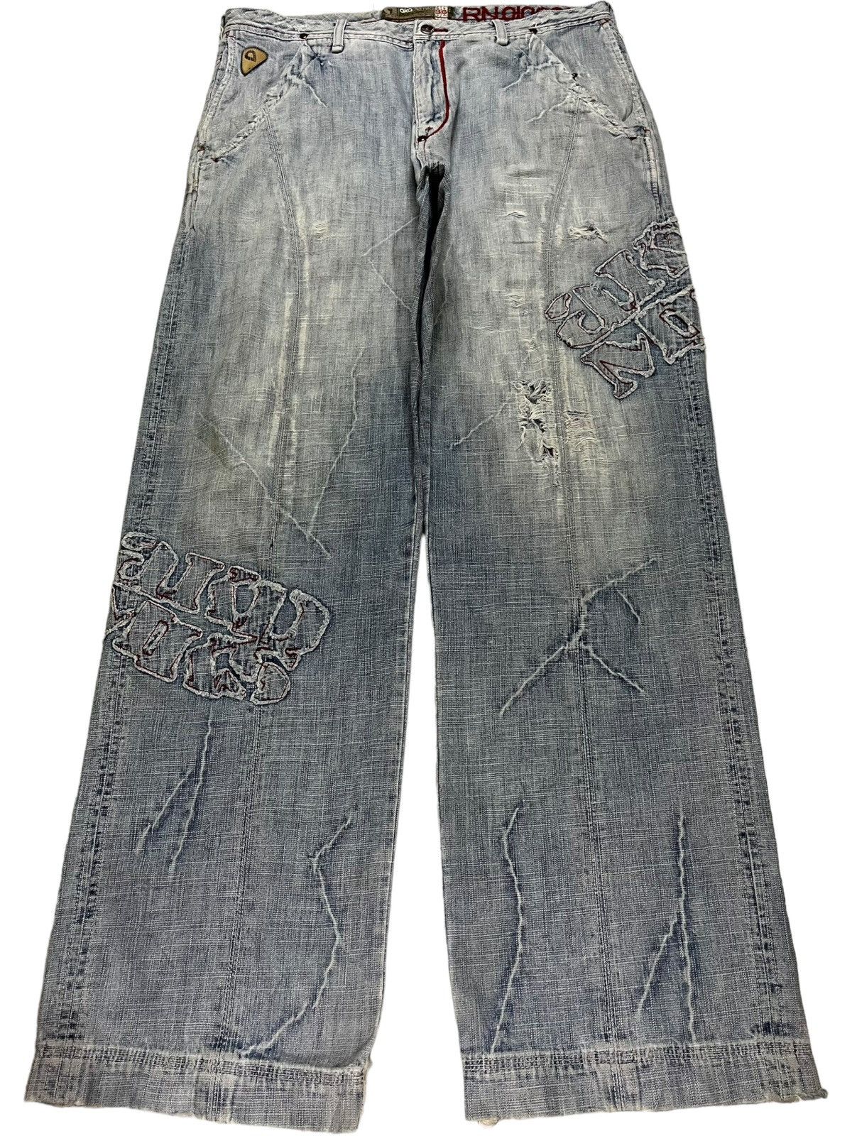 Akademiks Vintage Akademiks Acid Wash Style Distressed Baggy Jeans Size US 37 - 1 Thumbnail