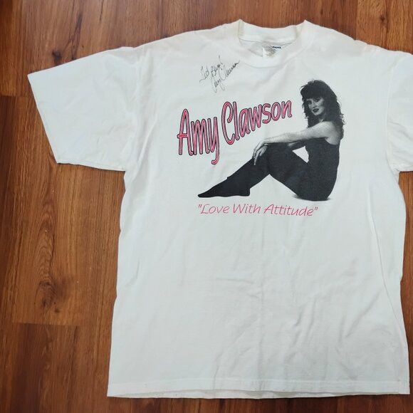 Band Tees Vintage Amy Clawson Love With Attitude T-Shirt Autograph Size US XL / EU 56 / 4 - 2 Thumbnail