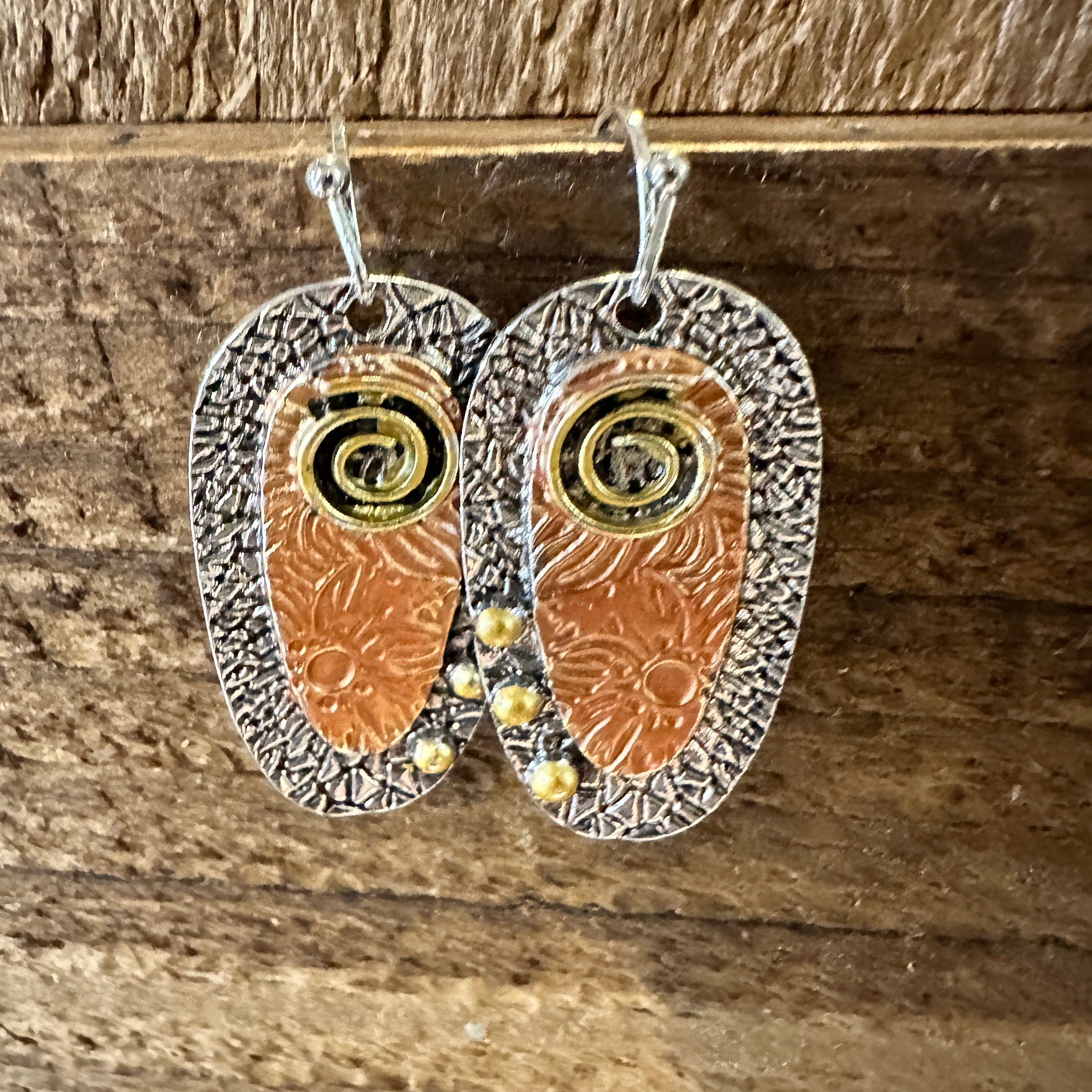 Other Handcrafted Bohemian Hippie Copper Dangle Earring, Retro Eth Size ONE SIZE - 4 Thumbnail