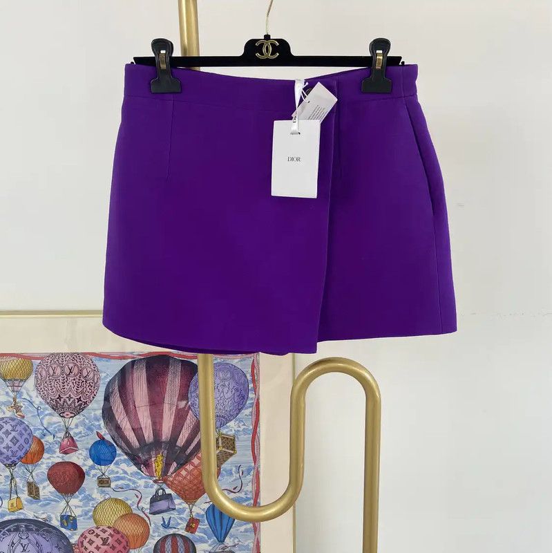 Dior Dior Women's Deep Purple Wool Skirt 0089 Size 30" / US 8 / IT 44 - 1 Thumbnail