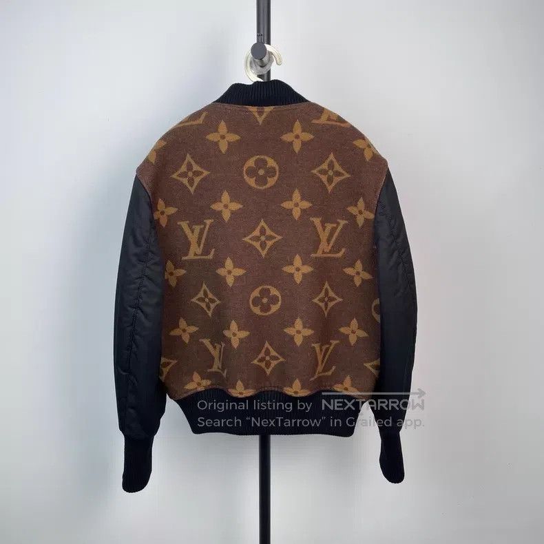Louis Vuitton Louis Vuitton Brown large logo contrast wool parquet bombe Size XS / US 0-2 / IT 36-38 - 2 Thumbnail