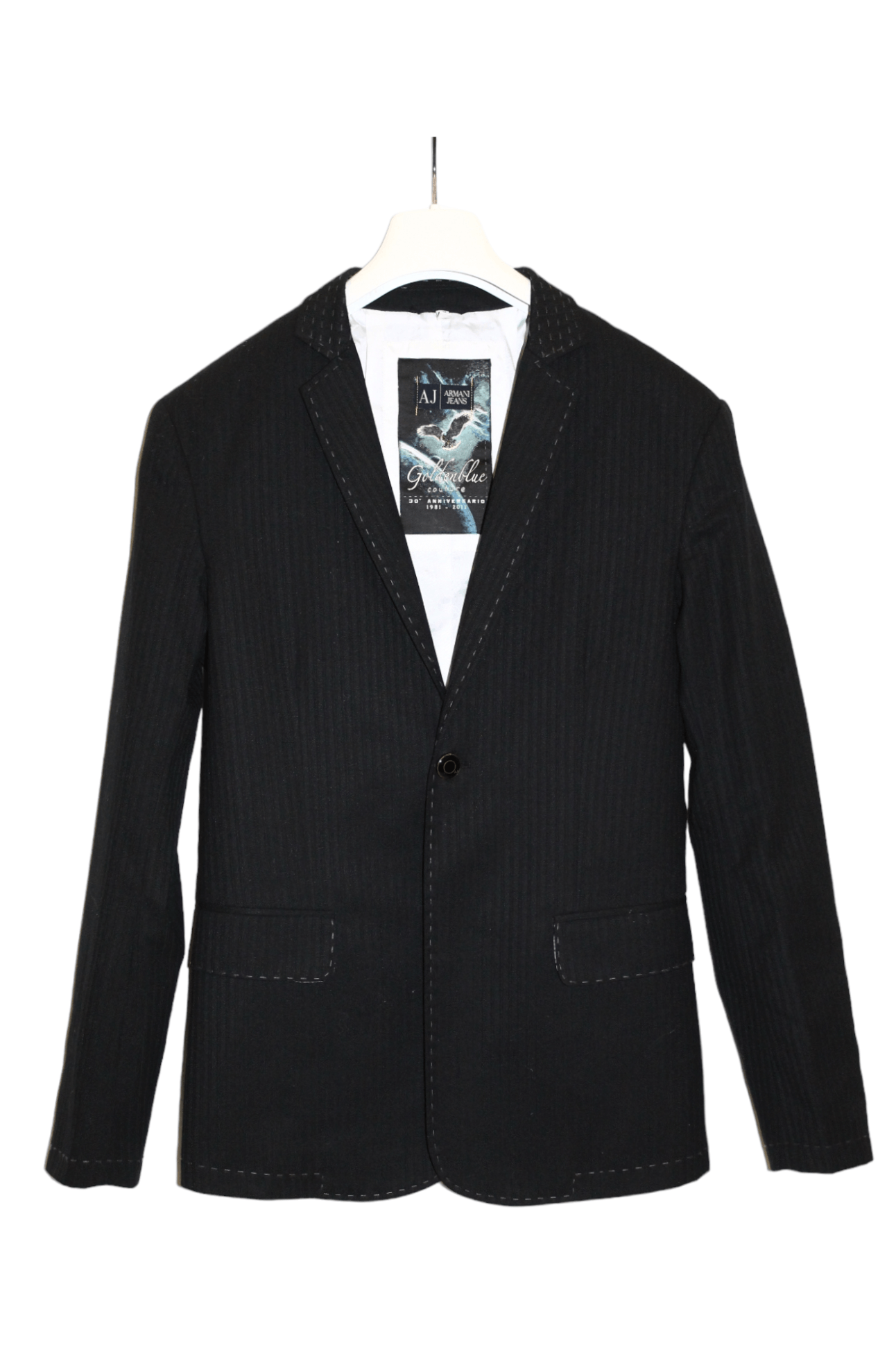 Giorgio Armani Rare🔥 Armani Jeans Golden Blue Couture lined tuxedo jacket Size US S / EU 44-46 / 1 - 1 Thumbnail