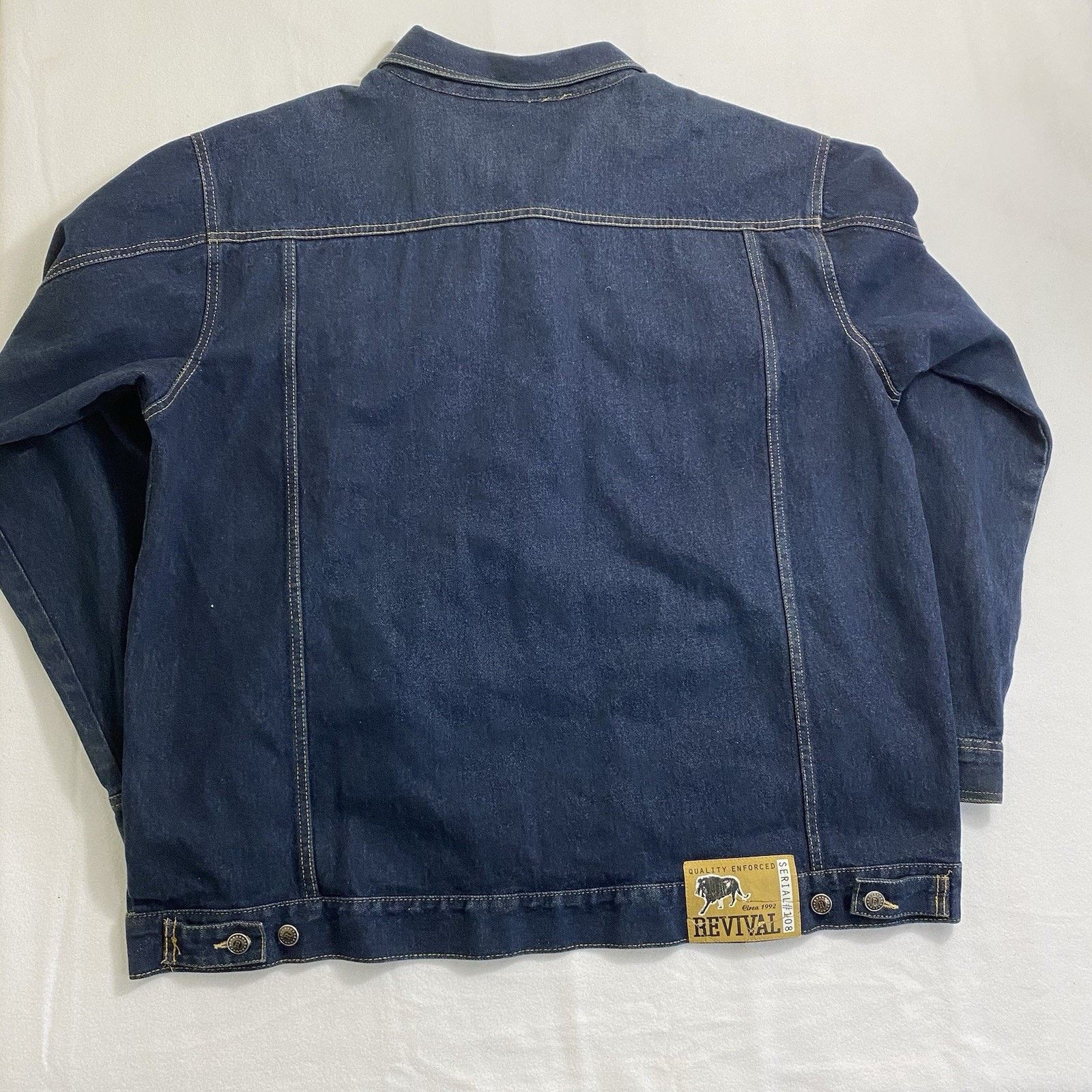 Rock Revival Vintage Revival Lion Mens XXL Dark Denim Jean Jacket 90s Size US XXL / EU 58 / 5 - 12 Thumbnail