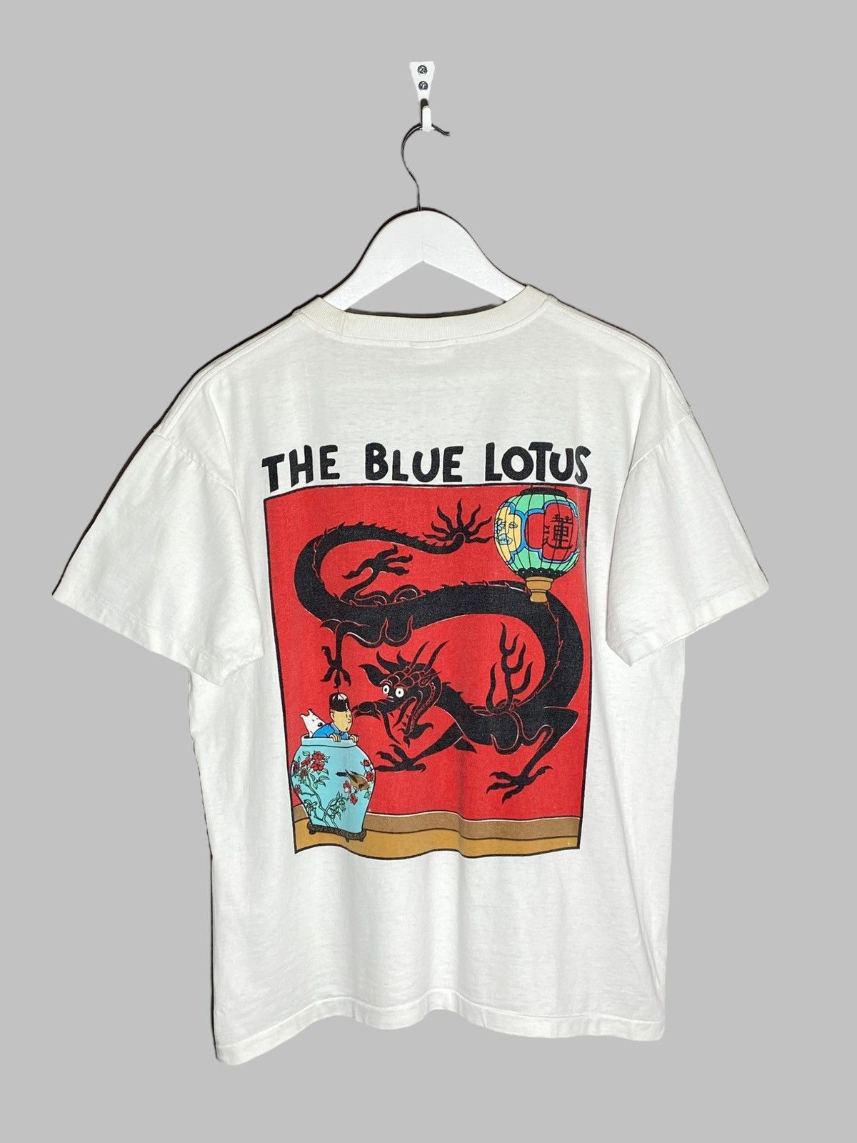 Cartoon Network 🔥 TINTIN BLUE LOTUS TEE VINTAGE 90S DRAGON CHINA VIBE Size US M / EU 48-50 / 2 - 1 Thumbnail