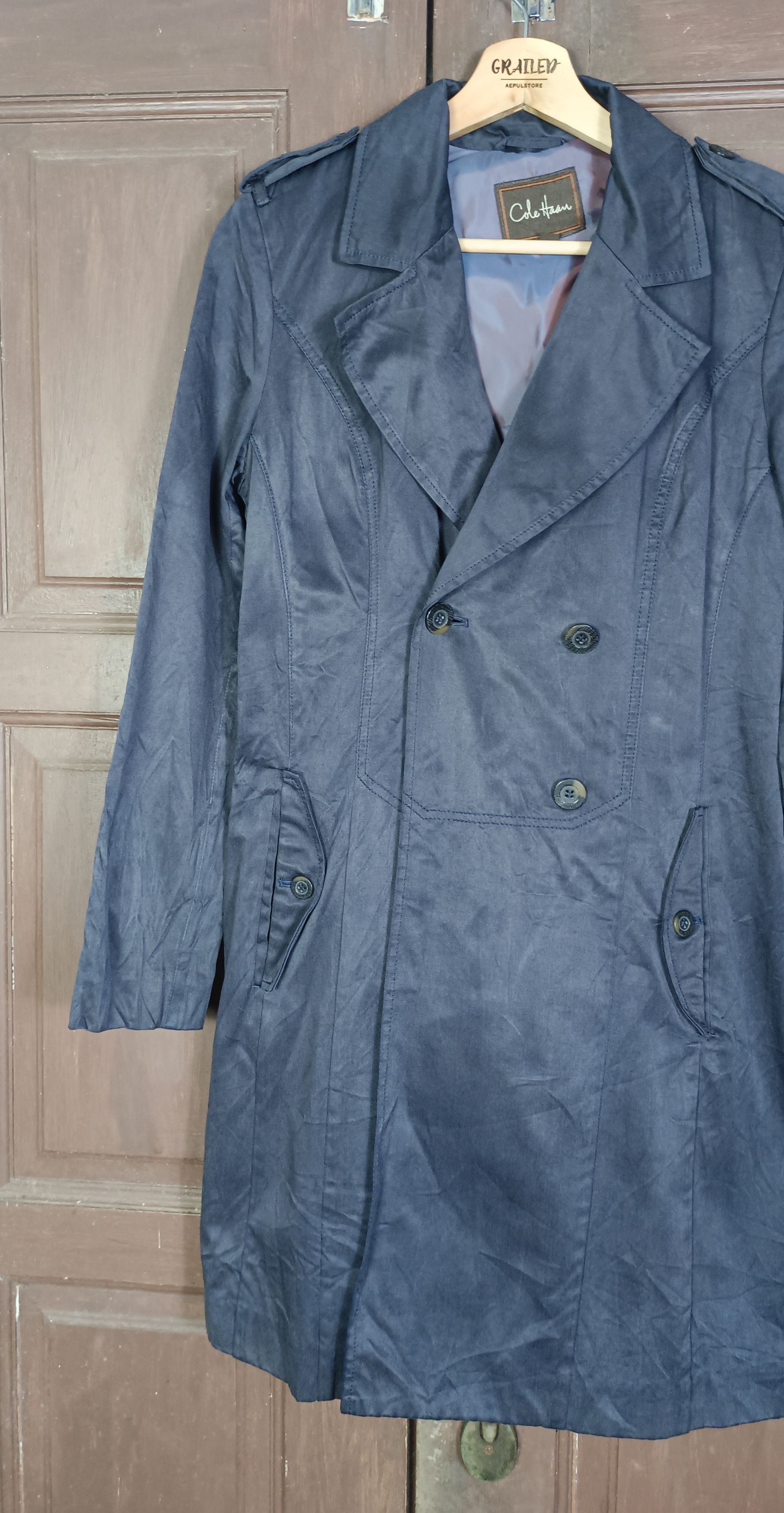 Cole Haan Vintage🔥Cole Haan Double Breast Trench Coat Size S / US 4 / IT 40 - 7 Thumbnail