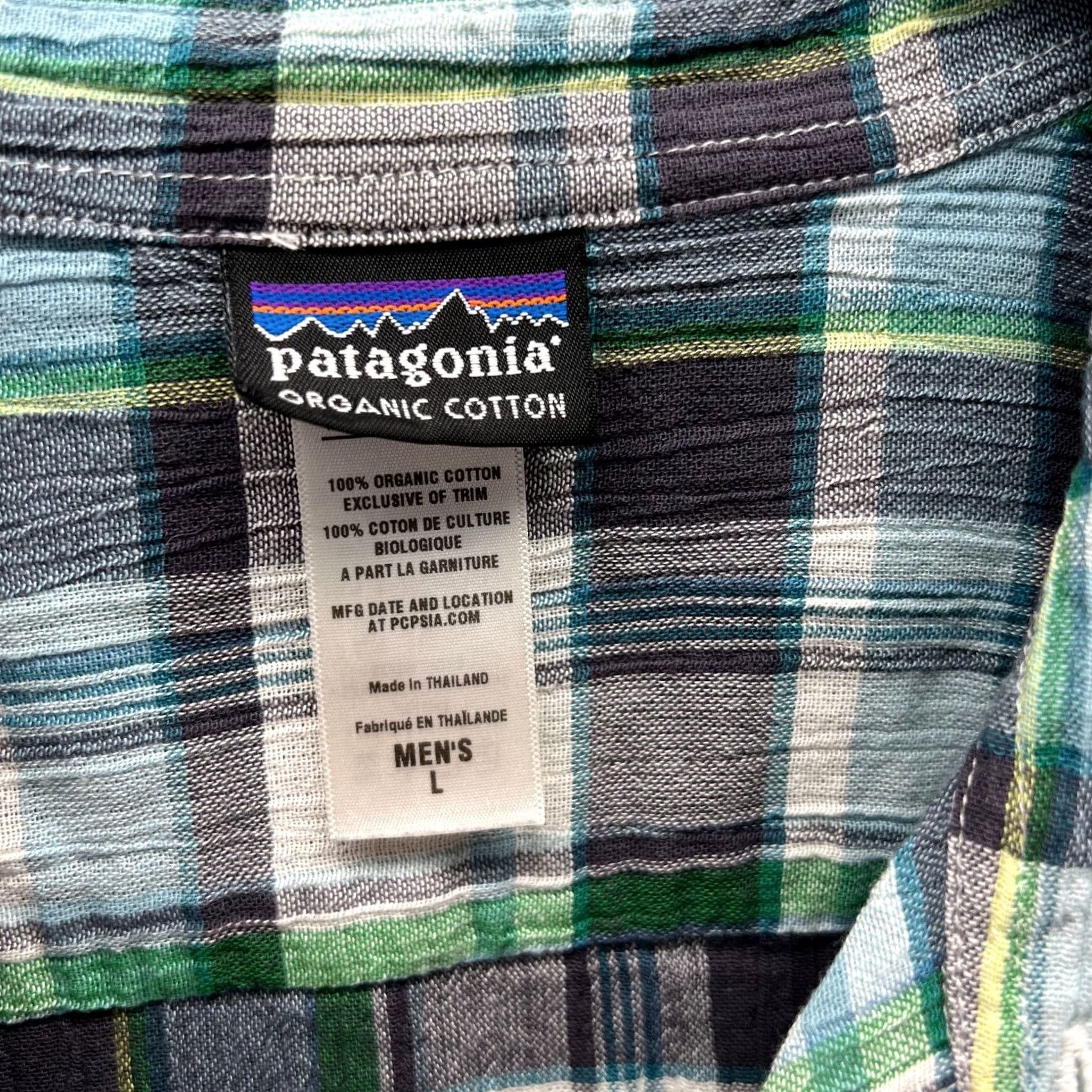 Patagonia Patagonia Men Large Blue Button Down Plaid Organic Adult Shirt Size US L / EU 52-54 / 3 - 2 Thumbnail