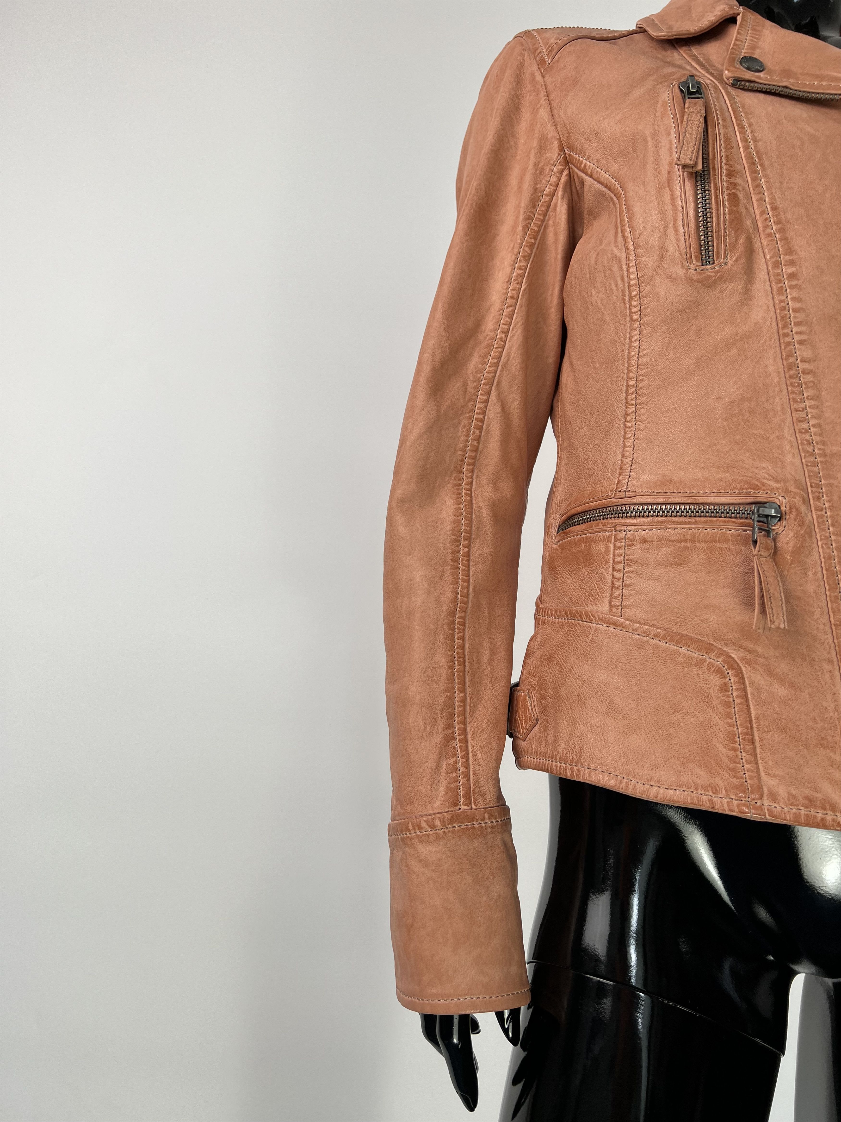 Designer Oakwood Women's Leather Biker Jacket Size M / US 6-8 / IT 42-44 - 8 Thumbnail