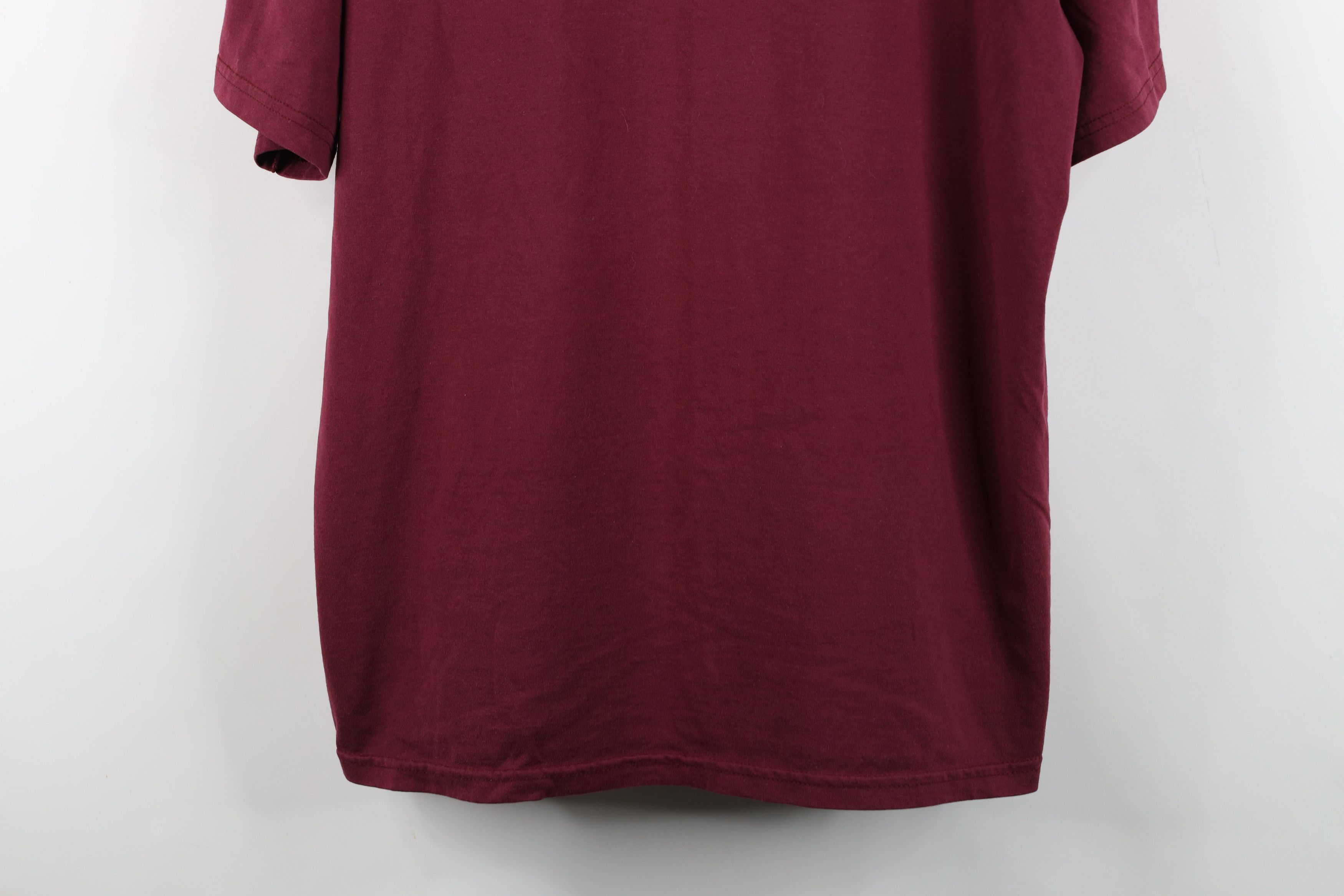 Vintage Vintage 90s Streetwear Heavyweight Faded T-Shirt Burgundy Size US XL / EU 56 / 4 - 3 Thumbnail