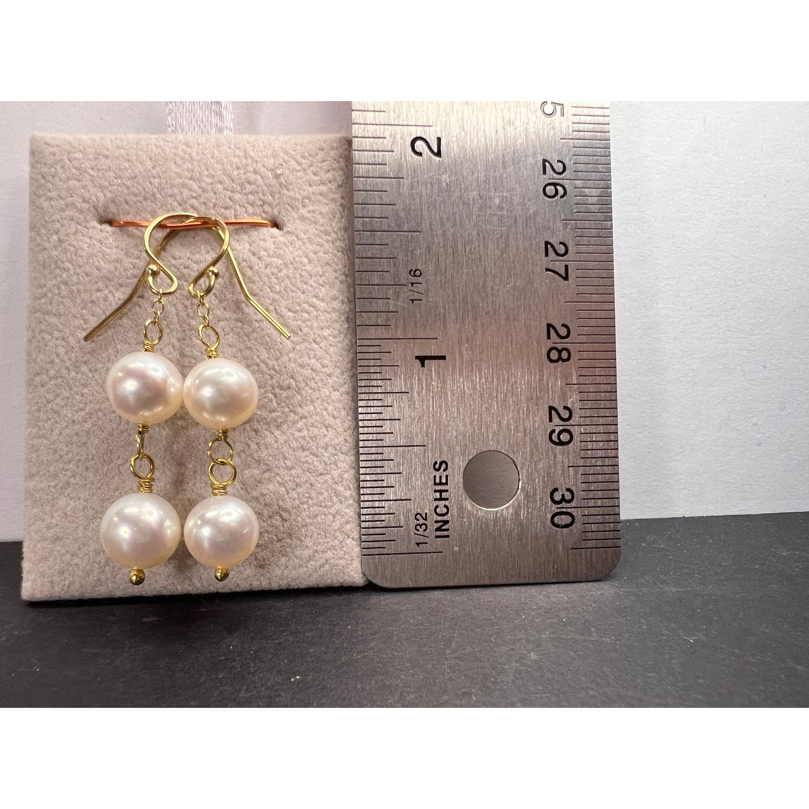 Other Cultured pearl dangle earrings in gold over sterling silver Size ONE SIZE - 2 Thumbnail