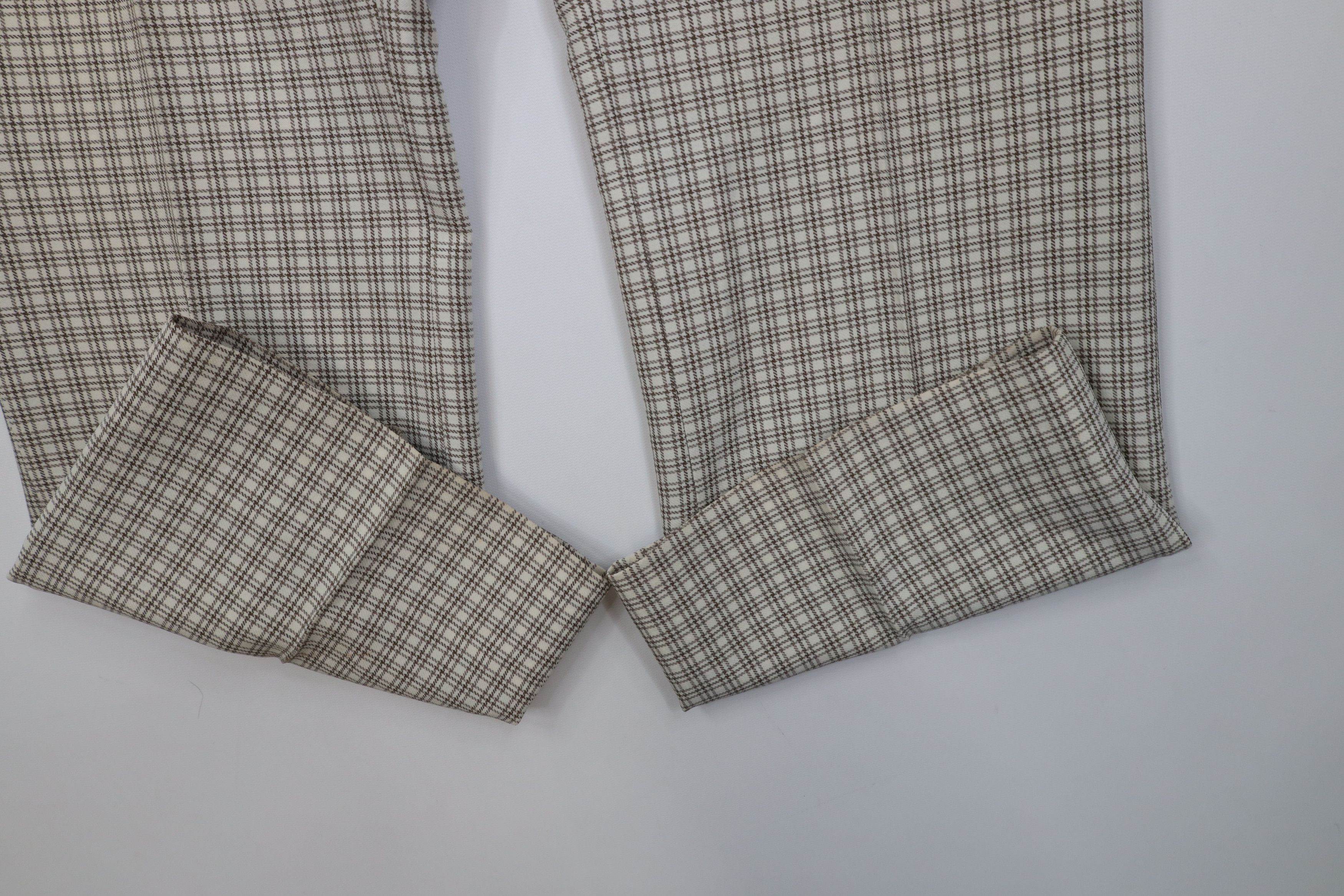 Vintage Vintage 70s Streetwear Flared Wide Leg Chino Pants Plaid USA Size US 36 / EU 52 - 5 Thumbnail