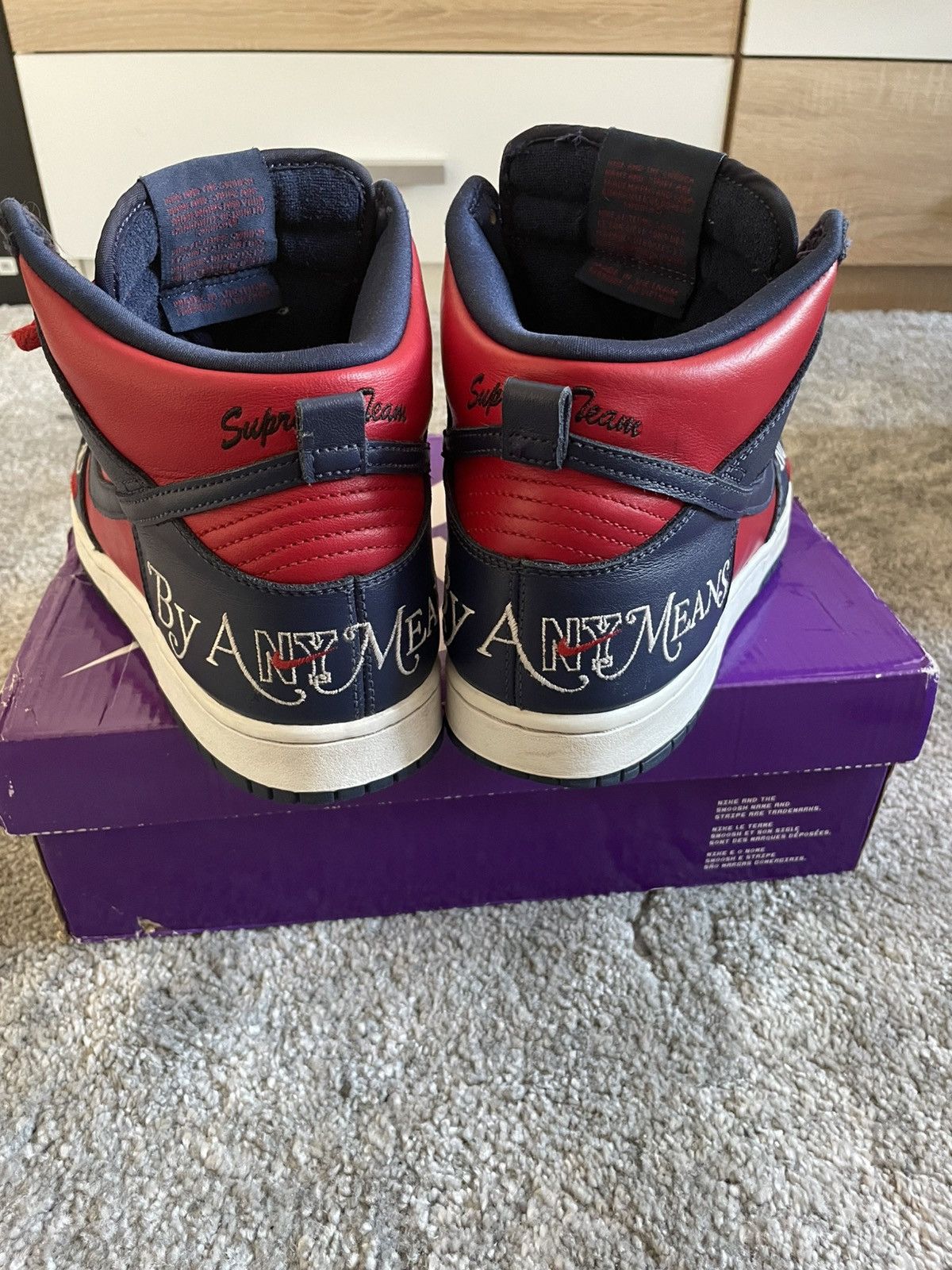 Nike × Supreme Nike Supreme SB Dunk High By Any Means Size US 9 / EU 42 - 6 Thumbnail