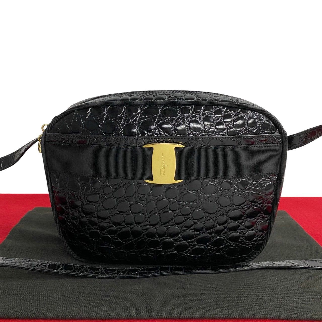 Salvatore Ferragamo Salvatore Ferragamo Shoulder Bag Black Leather Size ONE SIZE - 1 Thumbnail