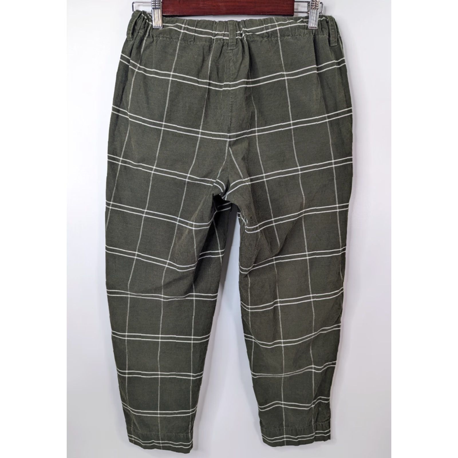 Madewell Madewell Jogger Pants Pants Corduroy Mid Rise Pull On High Rise Womens XS NC364 Green Windowpane Size 26" / US 2 / IT 38 - 3 Thumbnail