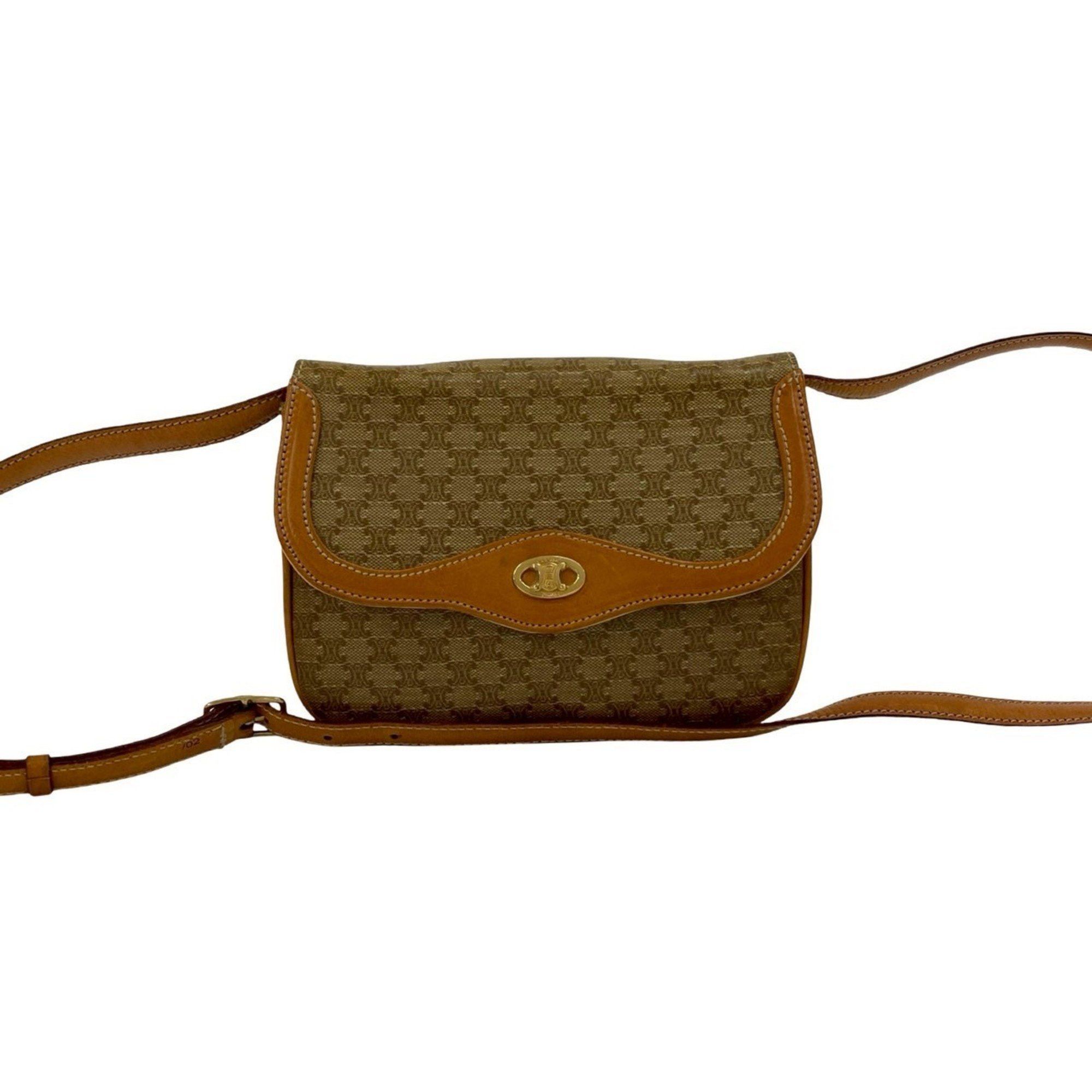 Celine CELINE Macadam Blason Triomphe Leather Mini Shoulder Bag/Pochette, Brown, 54539 Size ONE SIZE - 1 Thumbnail