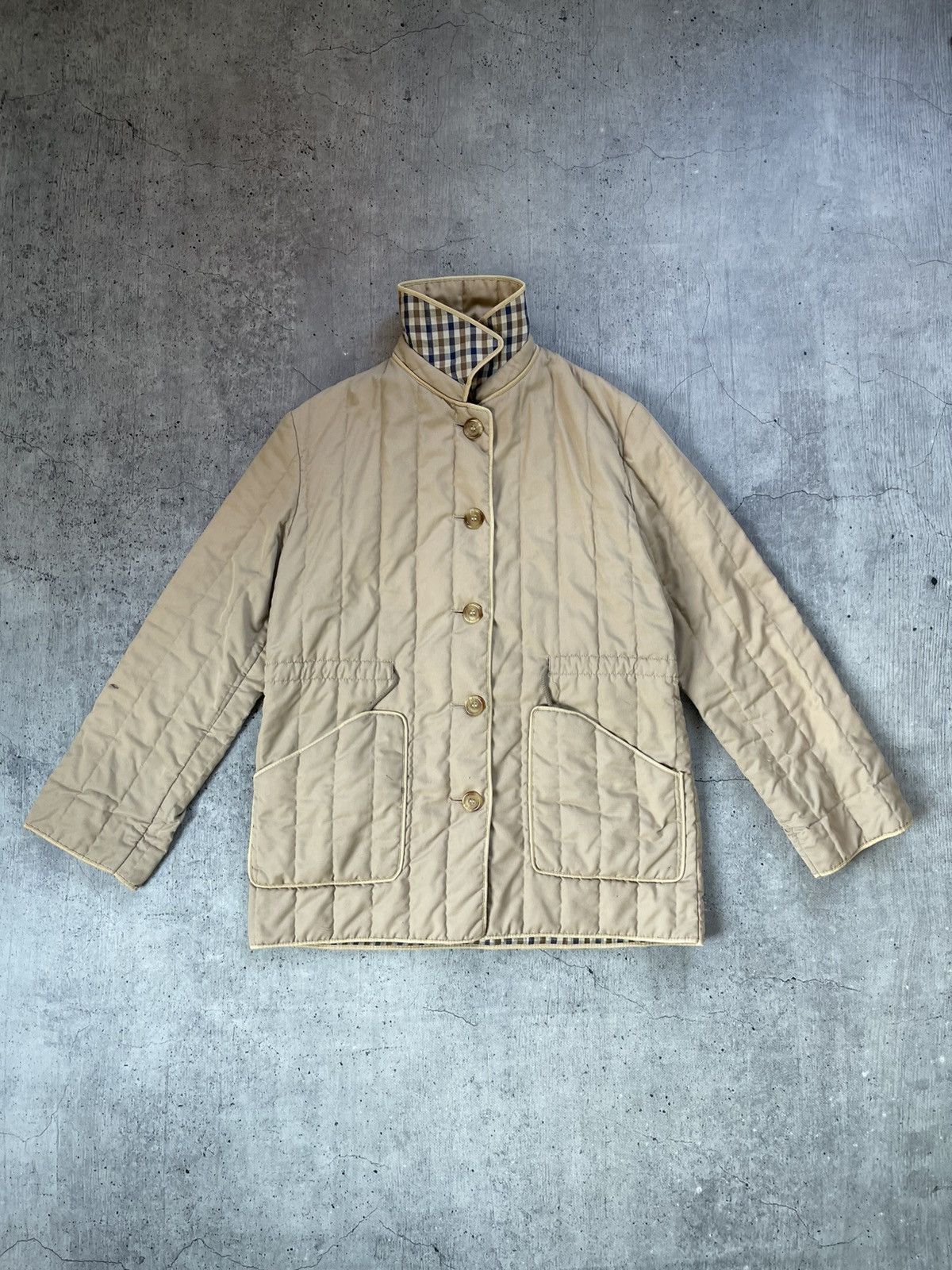 Aquascutum × Vintage 🔥 VTG 🔥 Aquascutum Quilted York Club Checkered Jacket Size US L / EU 52-54 / 3 - 2 Thumbnail