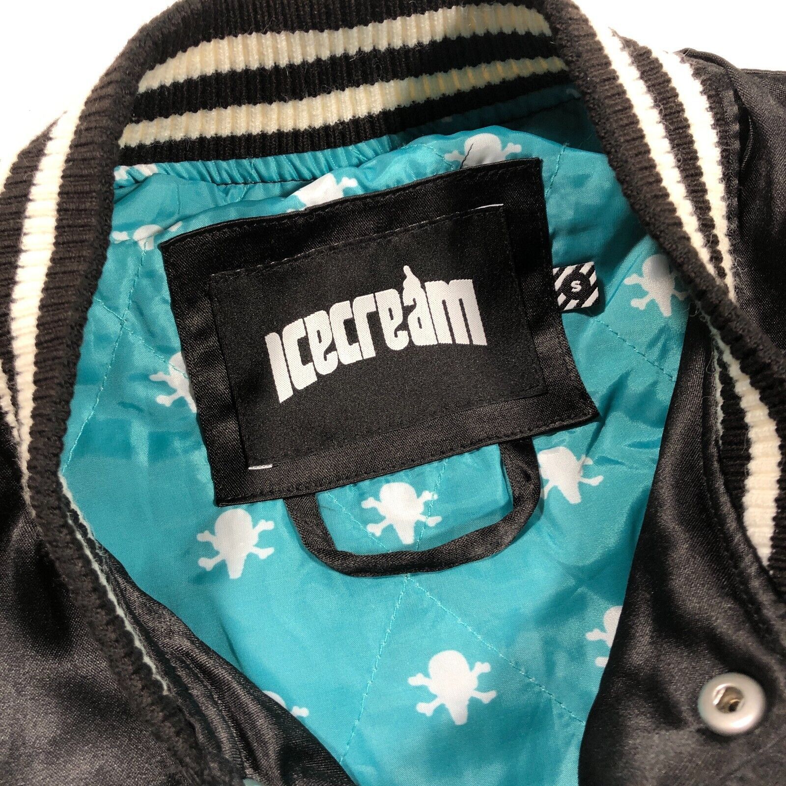 Billionaire Boys Club × Icecream SS22 Ice Cream Cone Logo Bones Black Satin Bomber Jacket Size US S / EU 44-46 / 1 - 4 Thumbnail