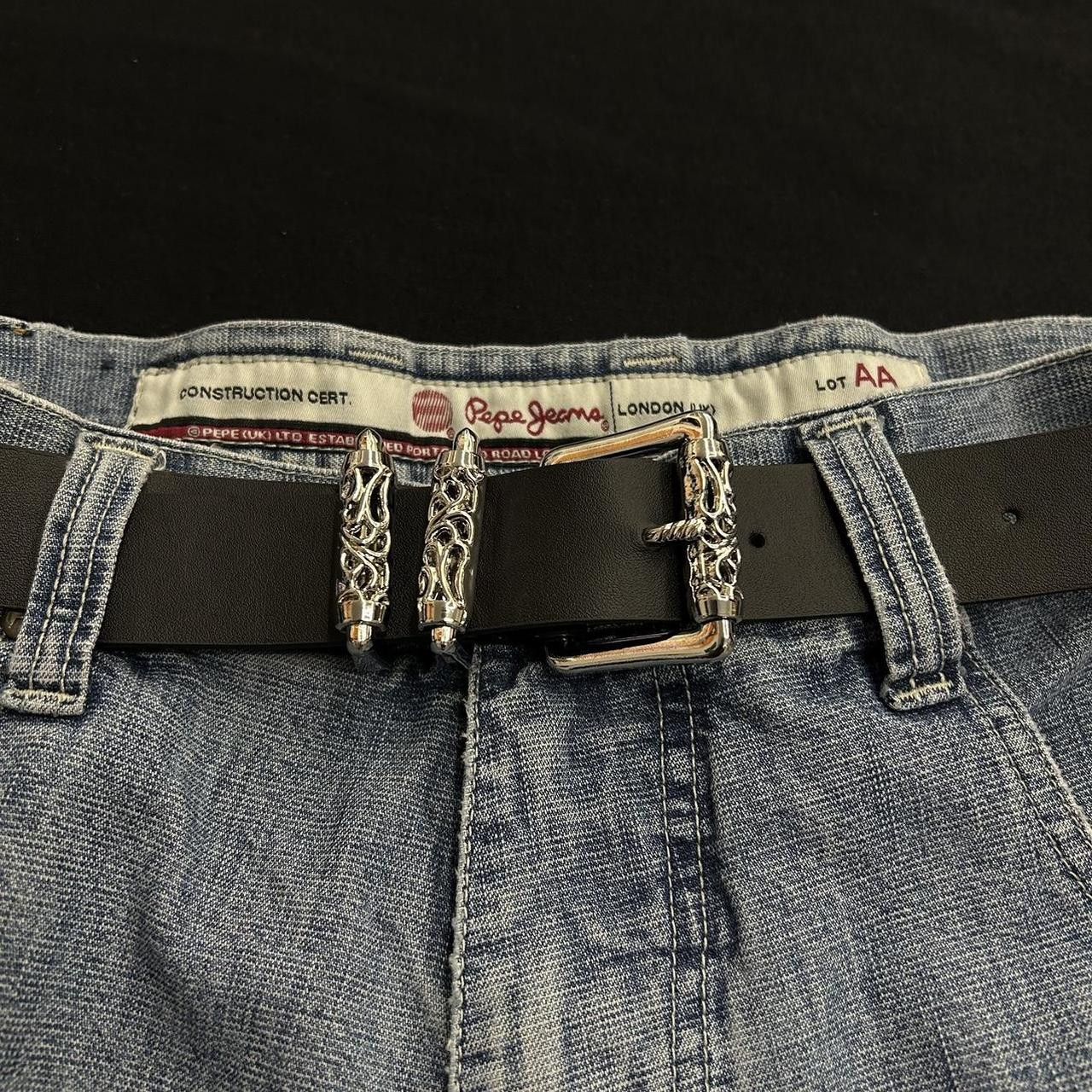 Japanese Brand × Vintage Y2K 2000s Style Silver Cross Hip Hop Skater Roller Belt Size ONE SIZE - 5 Thumbnail